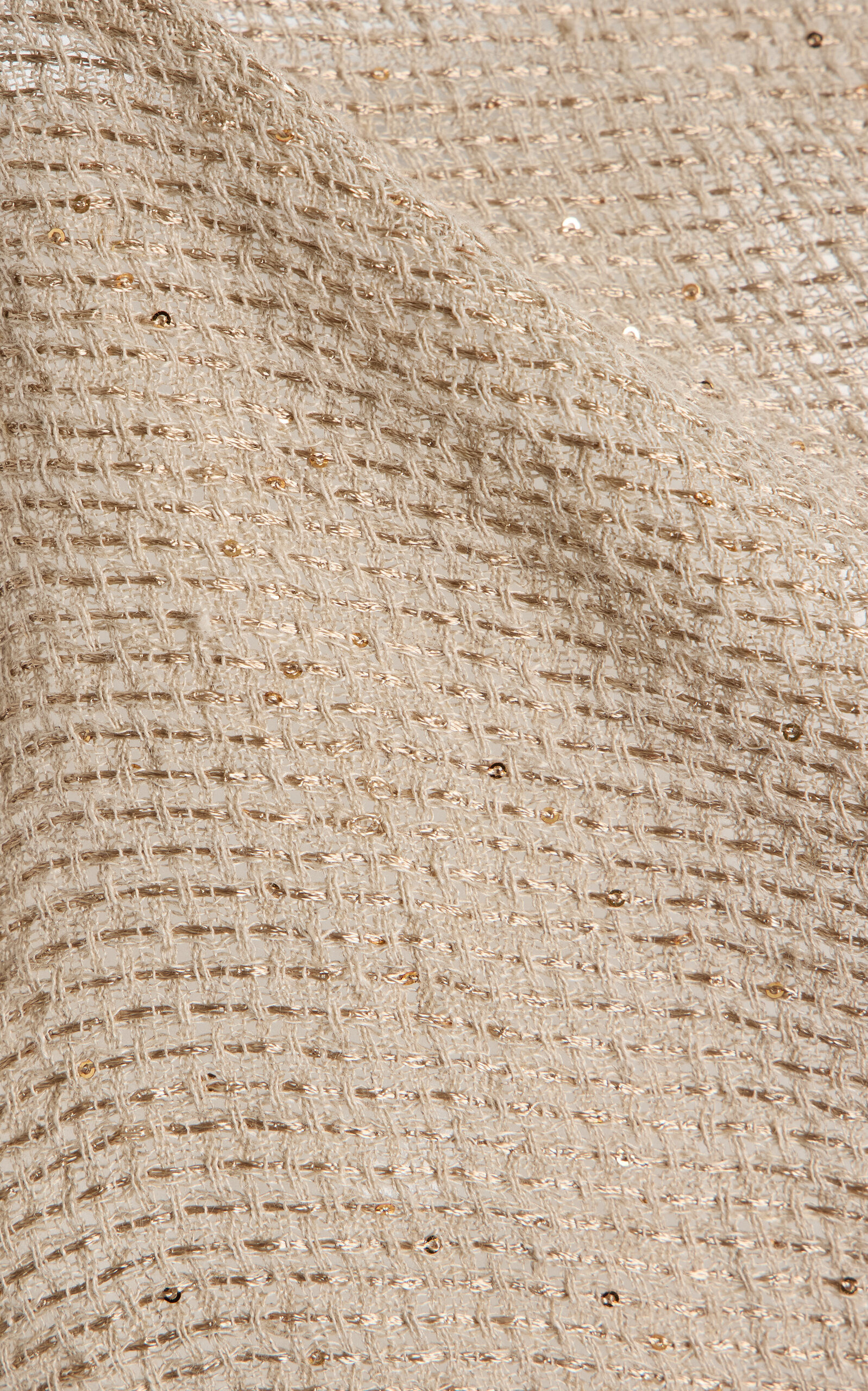 Stella Cropped Sequined Linen-Blend Top neutral - 5