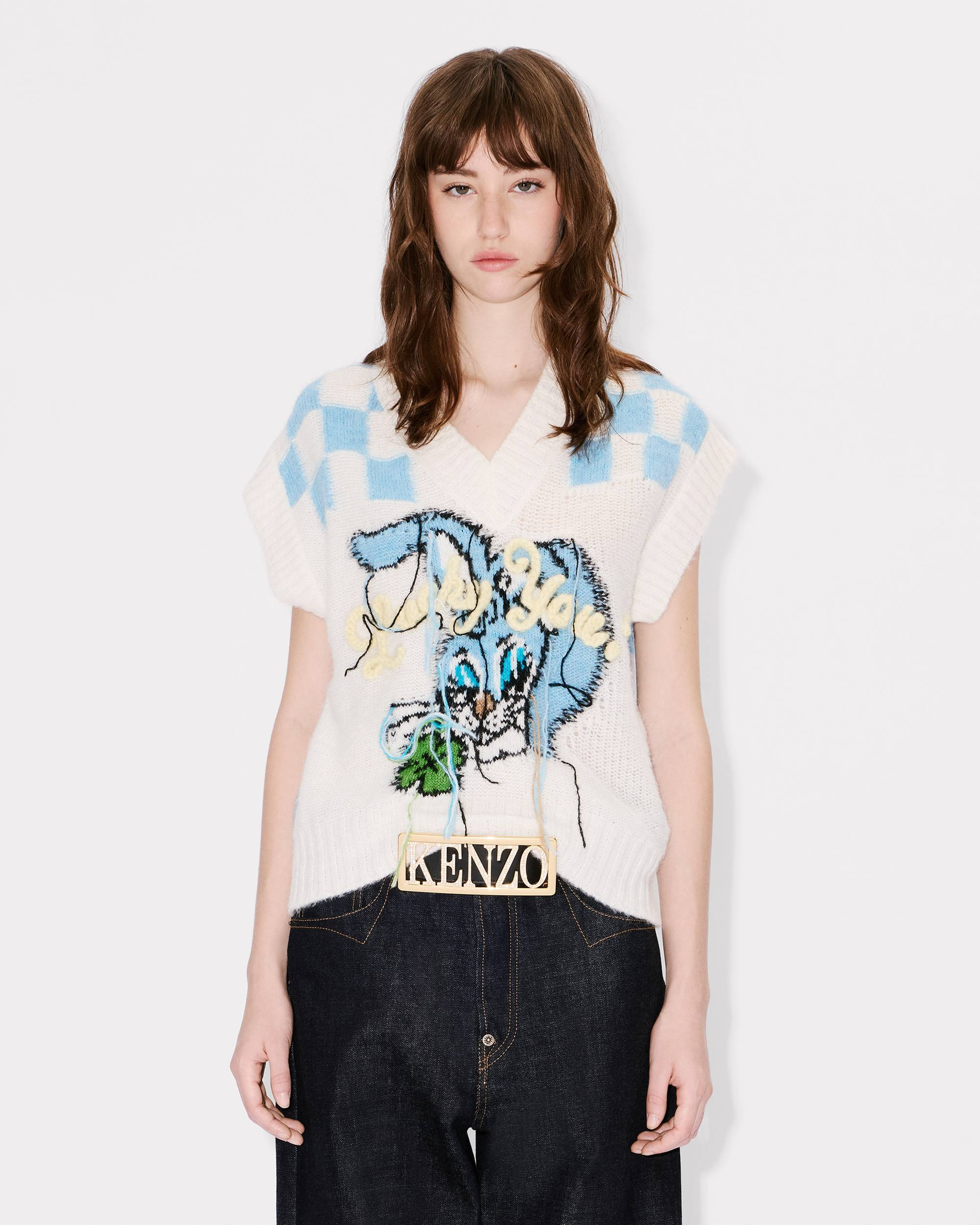 'KENZO Cartoon' vest in hairy alpaca - 3