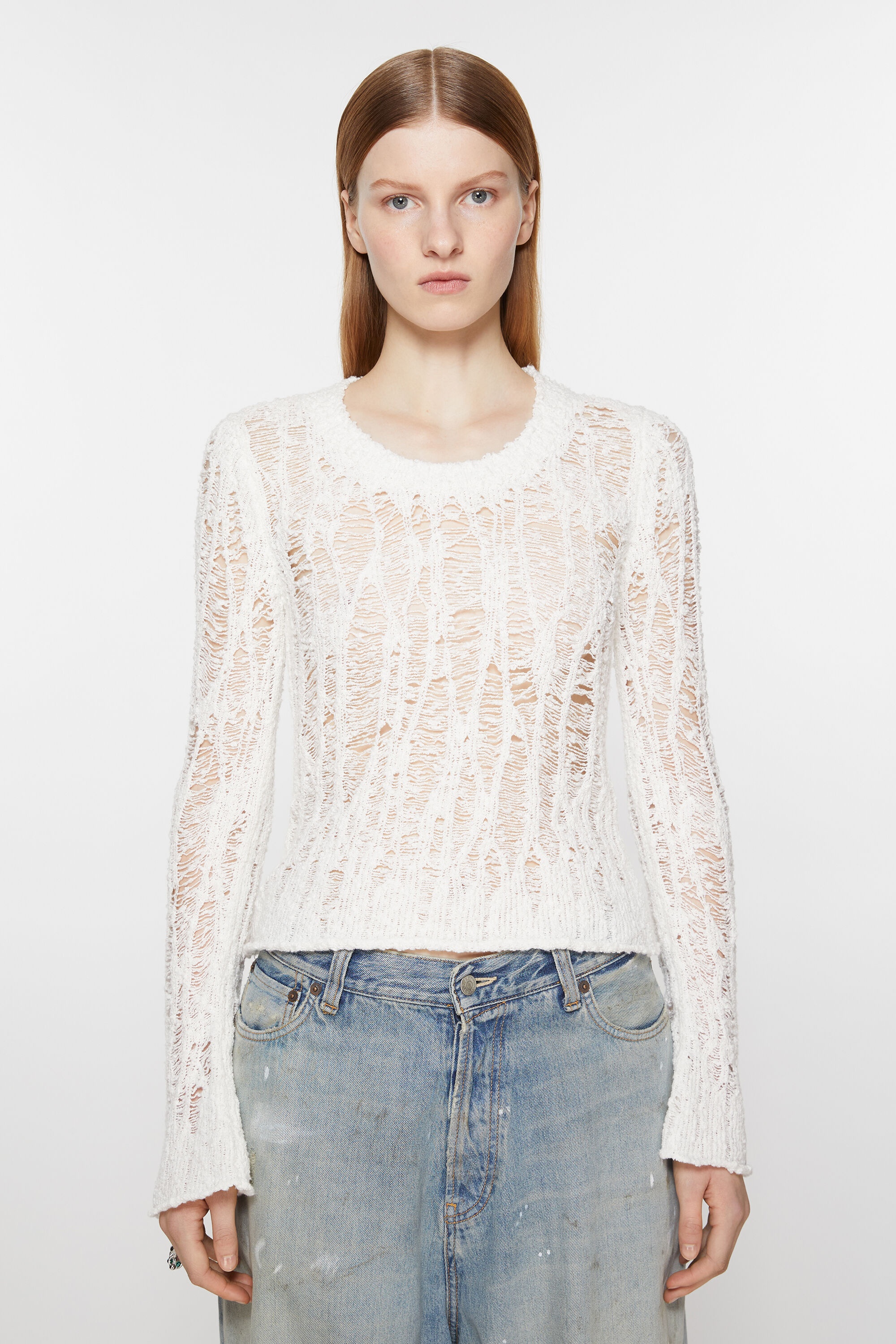 Loose knit sweater - Off white - 2