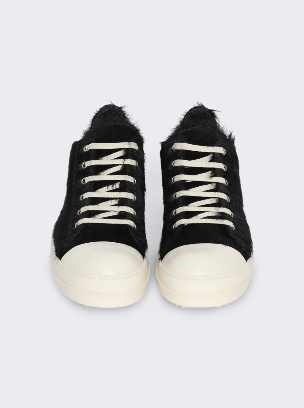 Scarpe In Pelliccia Calf Hair Sneakers Black And White - 5