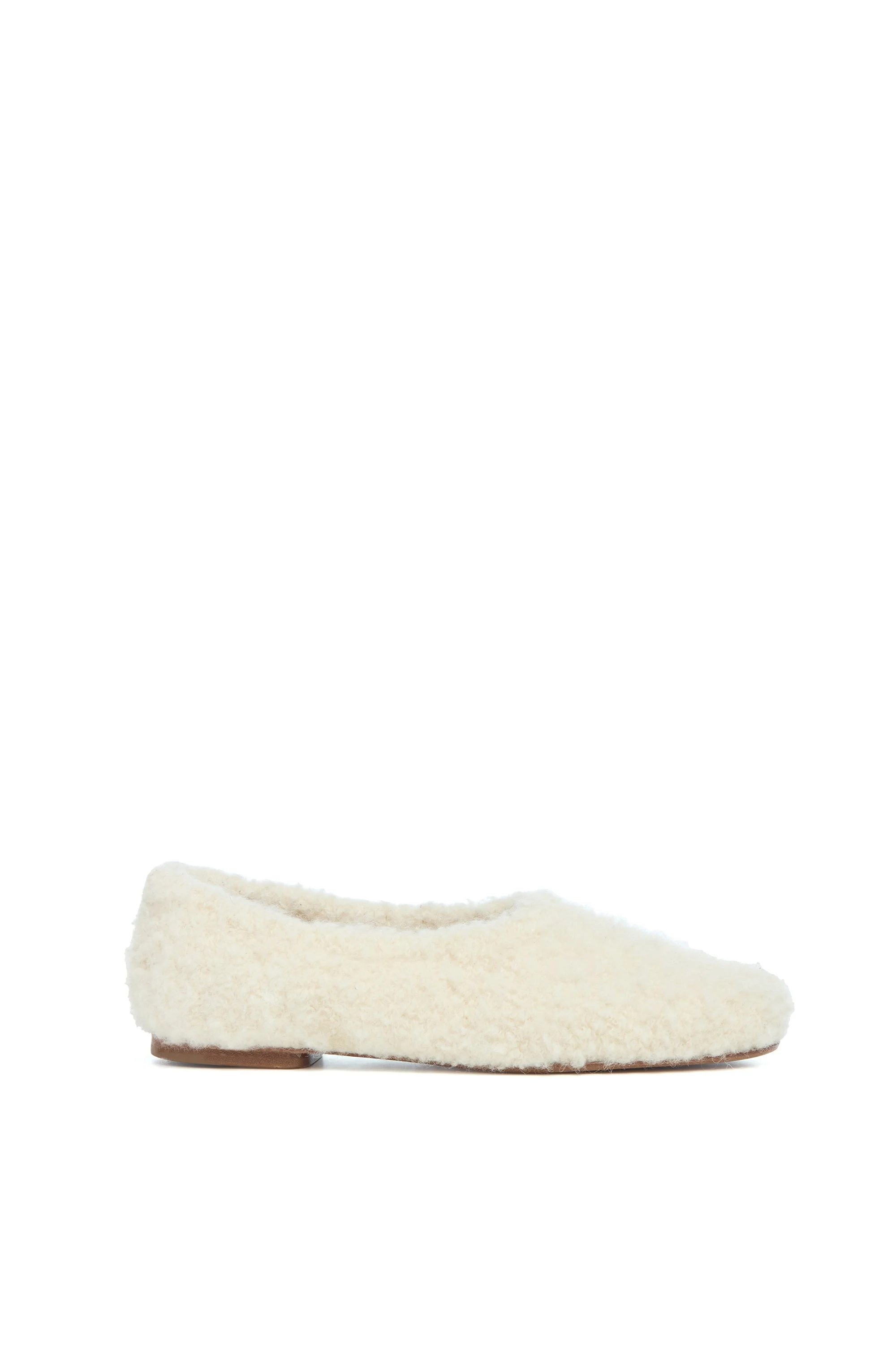 Emperor Flat Shoe in Ivory Silk Cashmere Boucle - 1