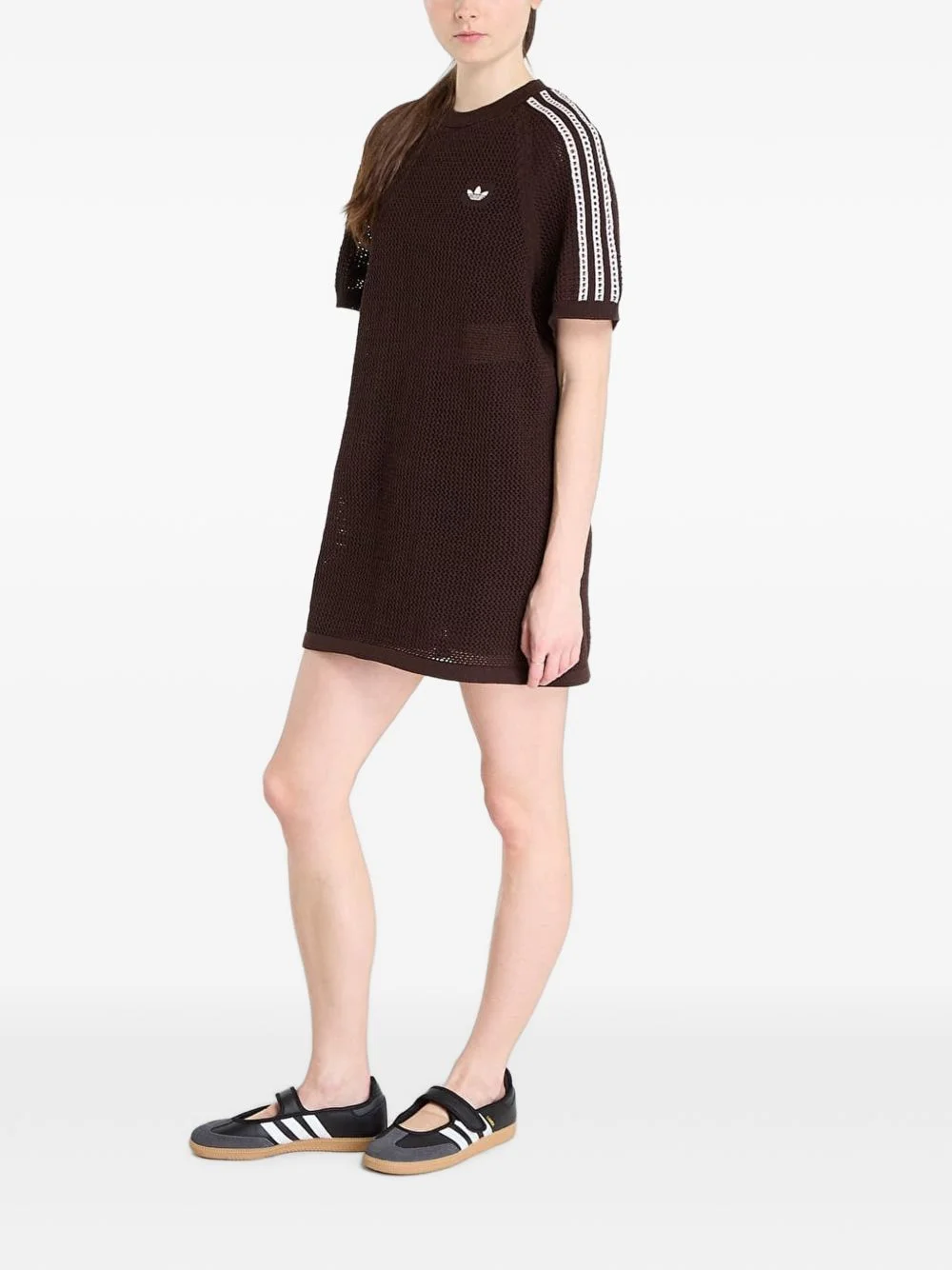 crochet-knit 3-Stripes dress - 1