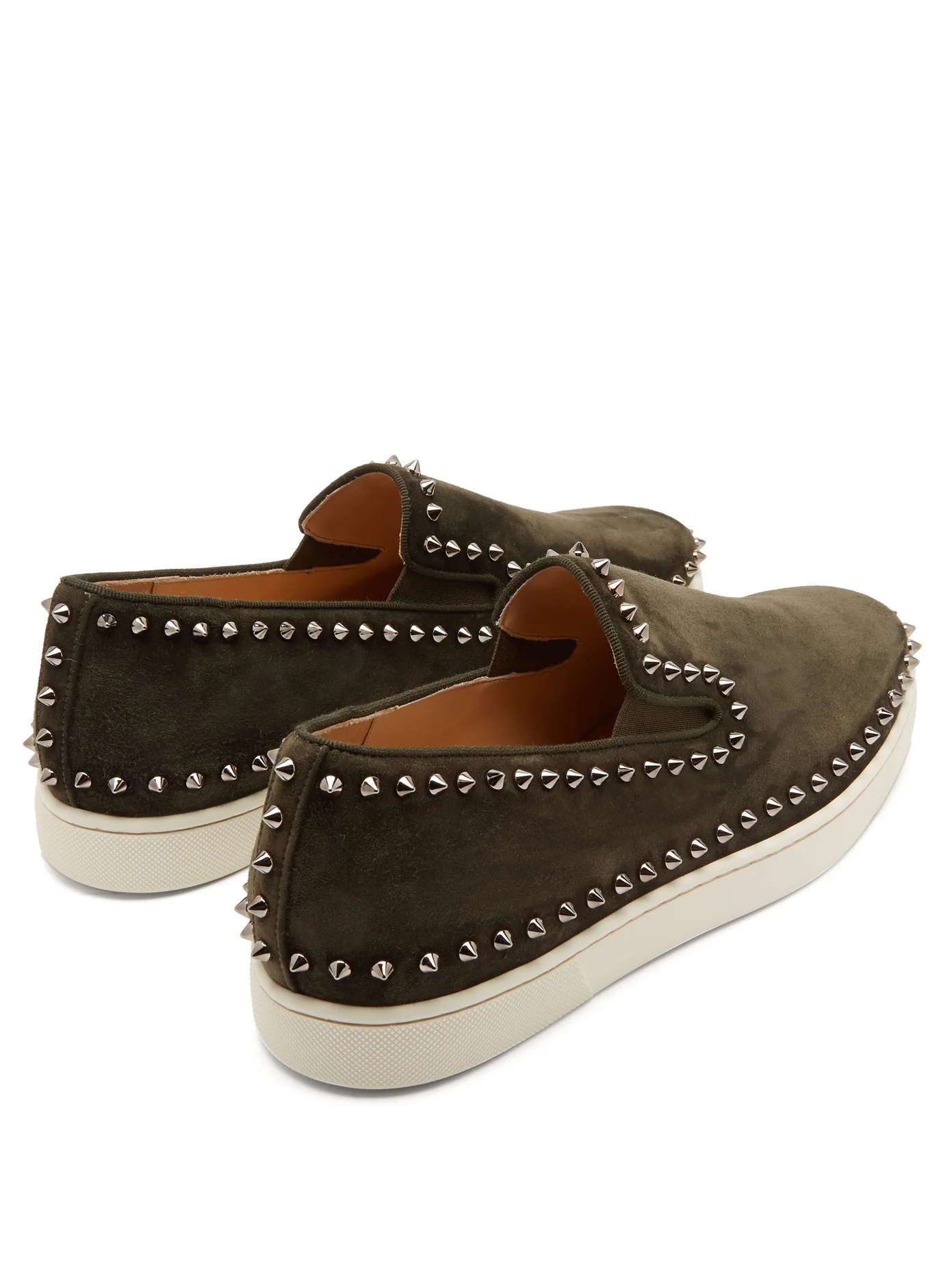 Pik Boat spike-embellished slip-on suede trainers - 4