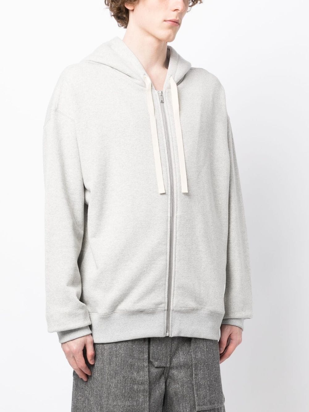 logo-patch cotton cardigan - 3