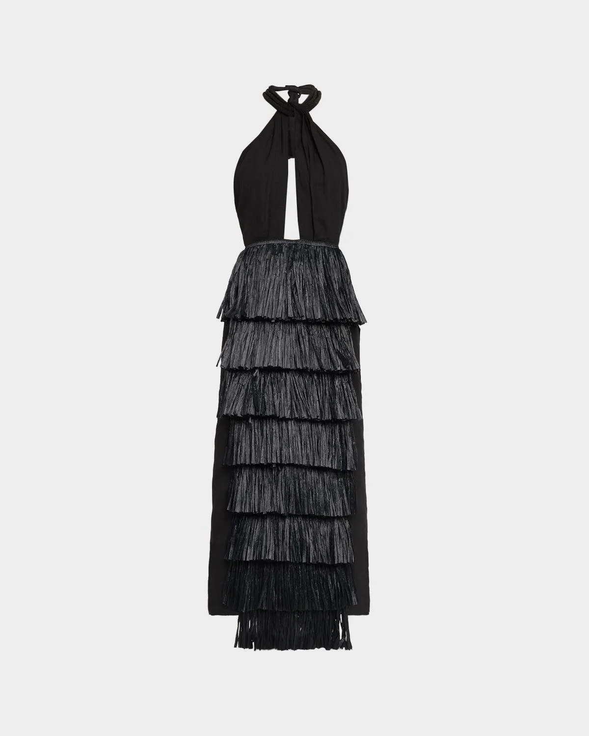 Donde El Cielo Desciende Tiered Fringe Maxi Dress - 1
