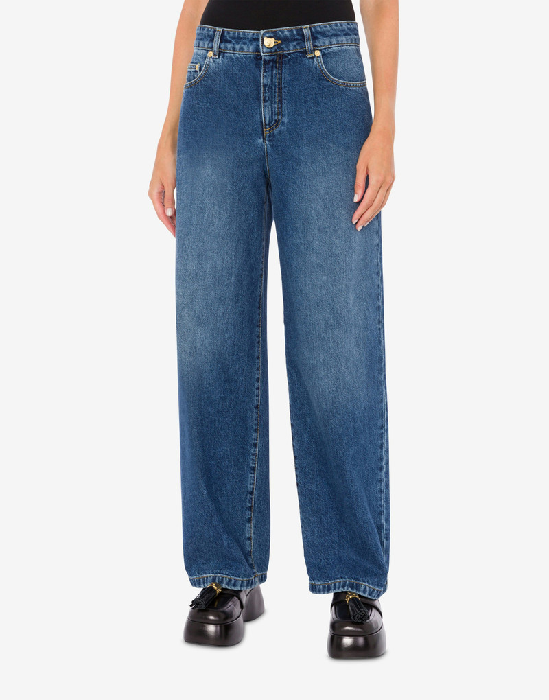 Moschino DENIM PANTS WITH TEDDY BEAR BUTTON outlook