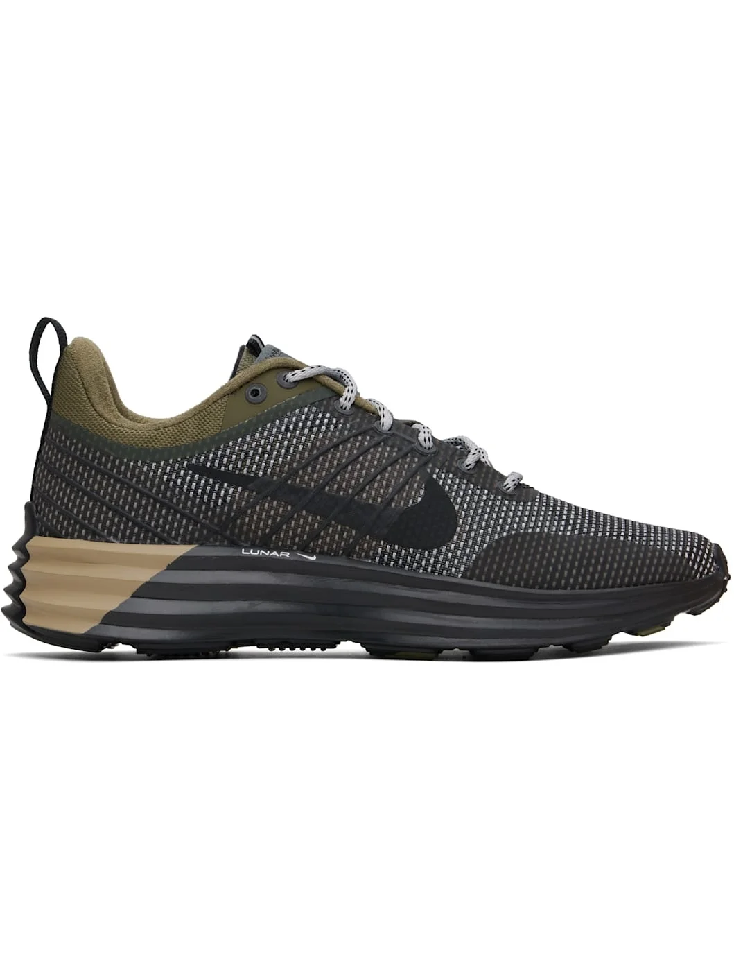 Gray & Khaki Lunar Roam SE Sneakers - 1