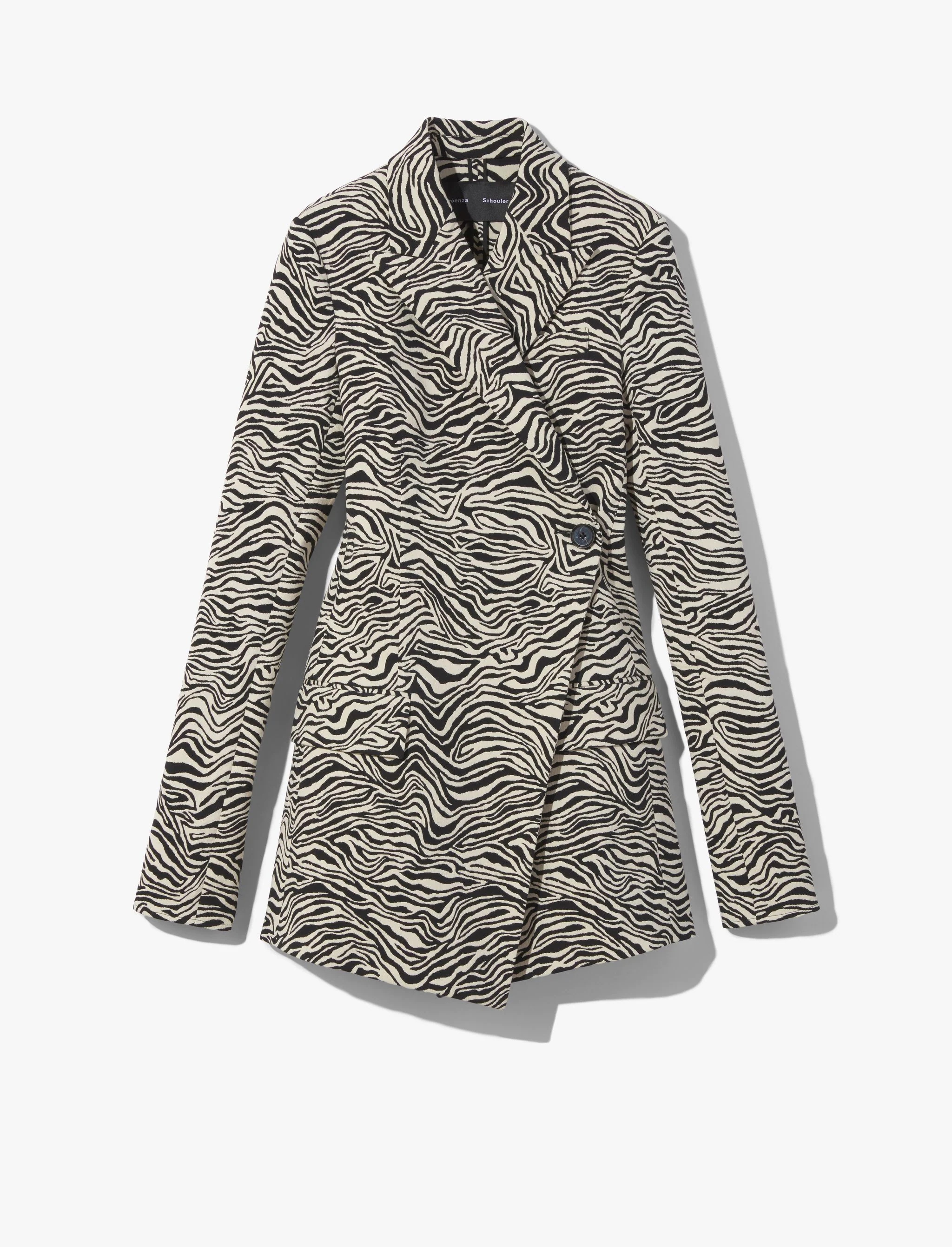 Stretch Zebra Jacquard Blazer - 1
