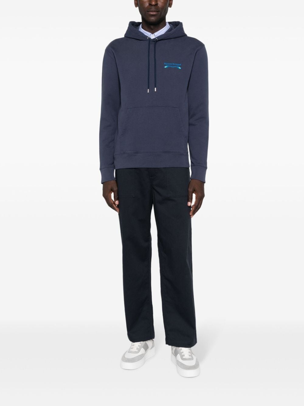 Oars logo-embroidered hoodie - 2