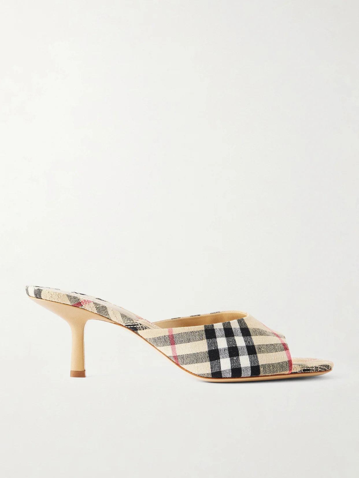 Checked Canvas Mules - 1