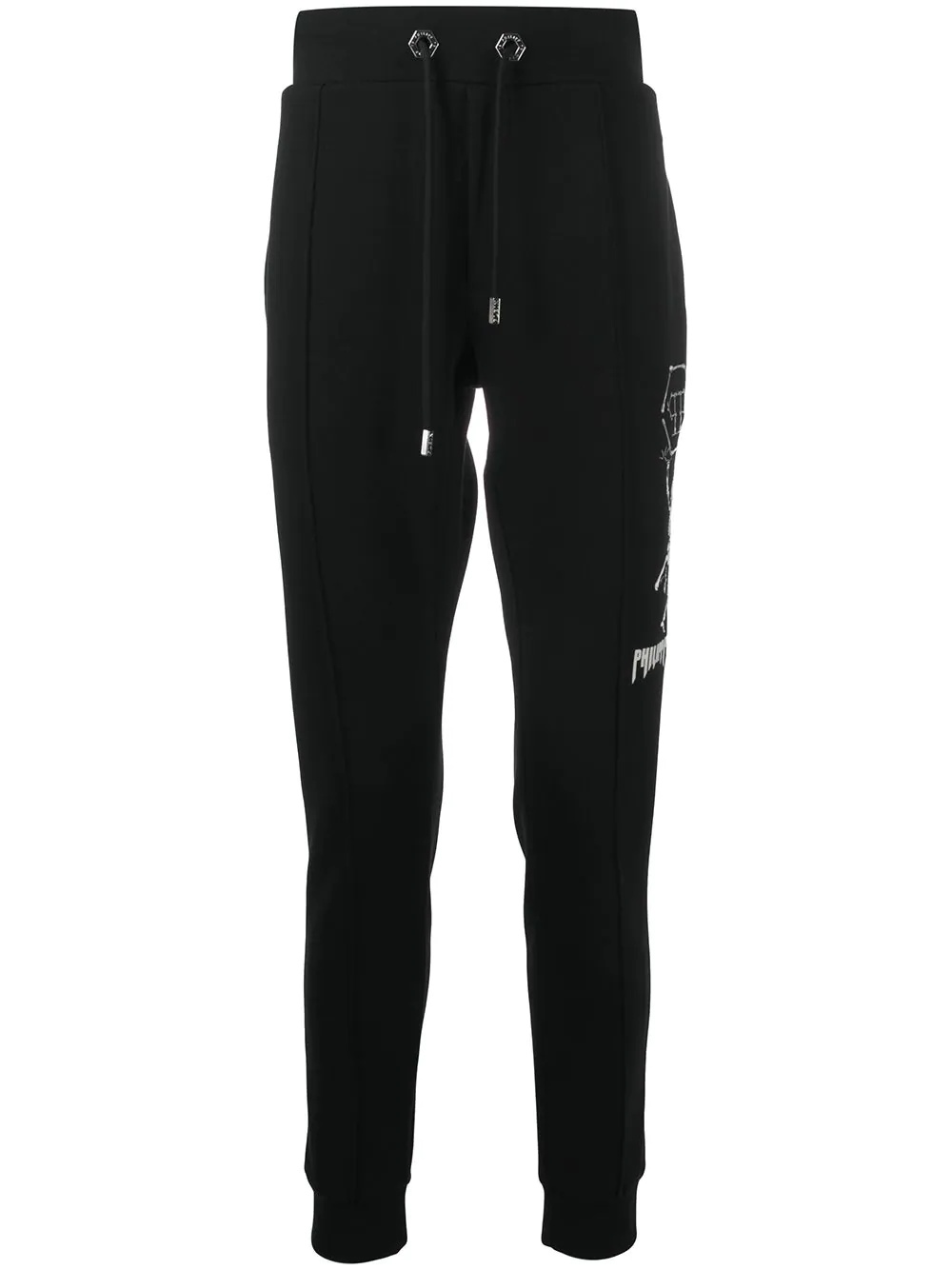 embroidered skull track pants - 1