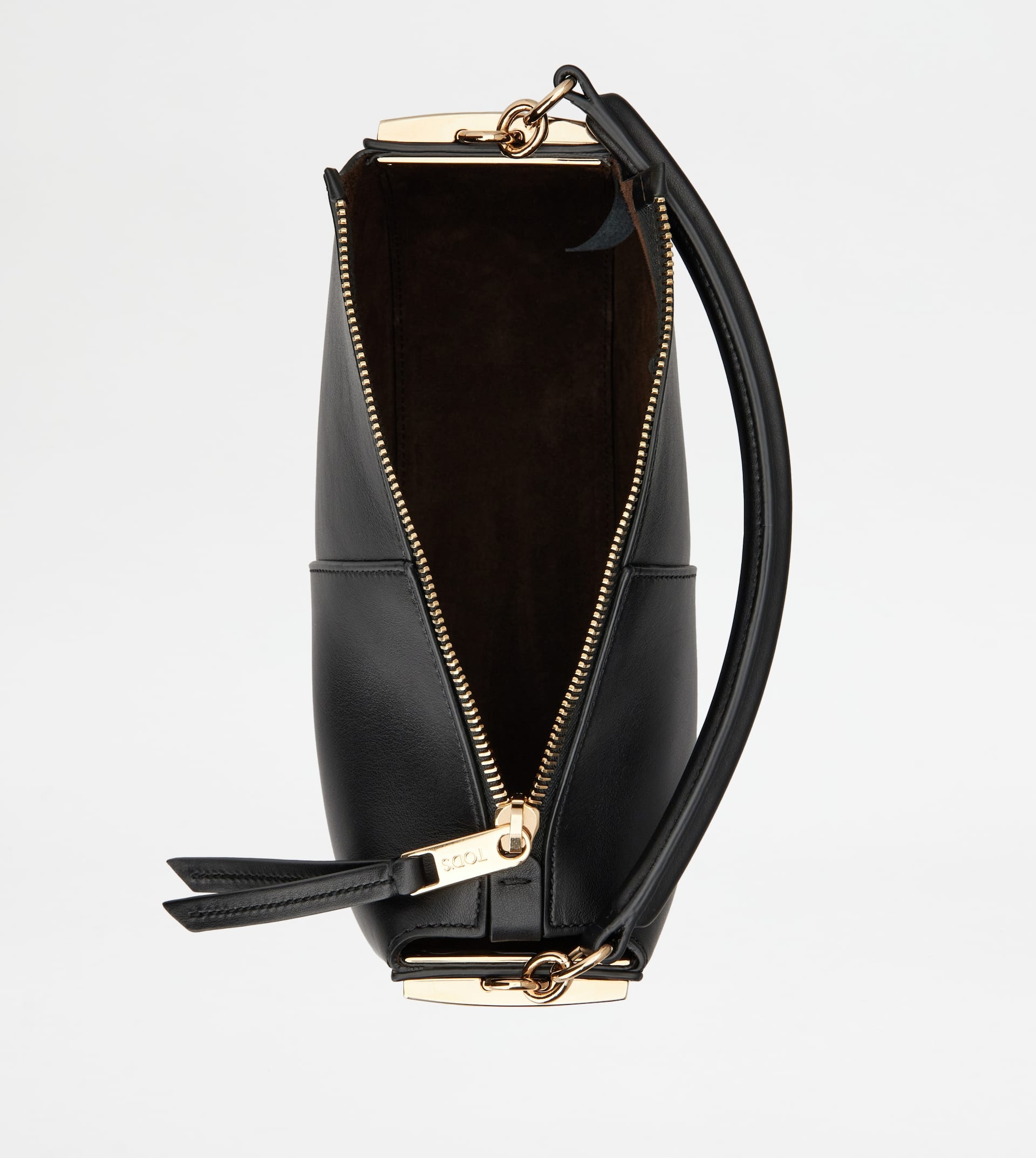 TOD'S T CASE HOBO BAG IN LEATHER MINI - BLACK - 6