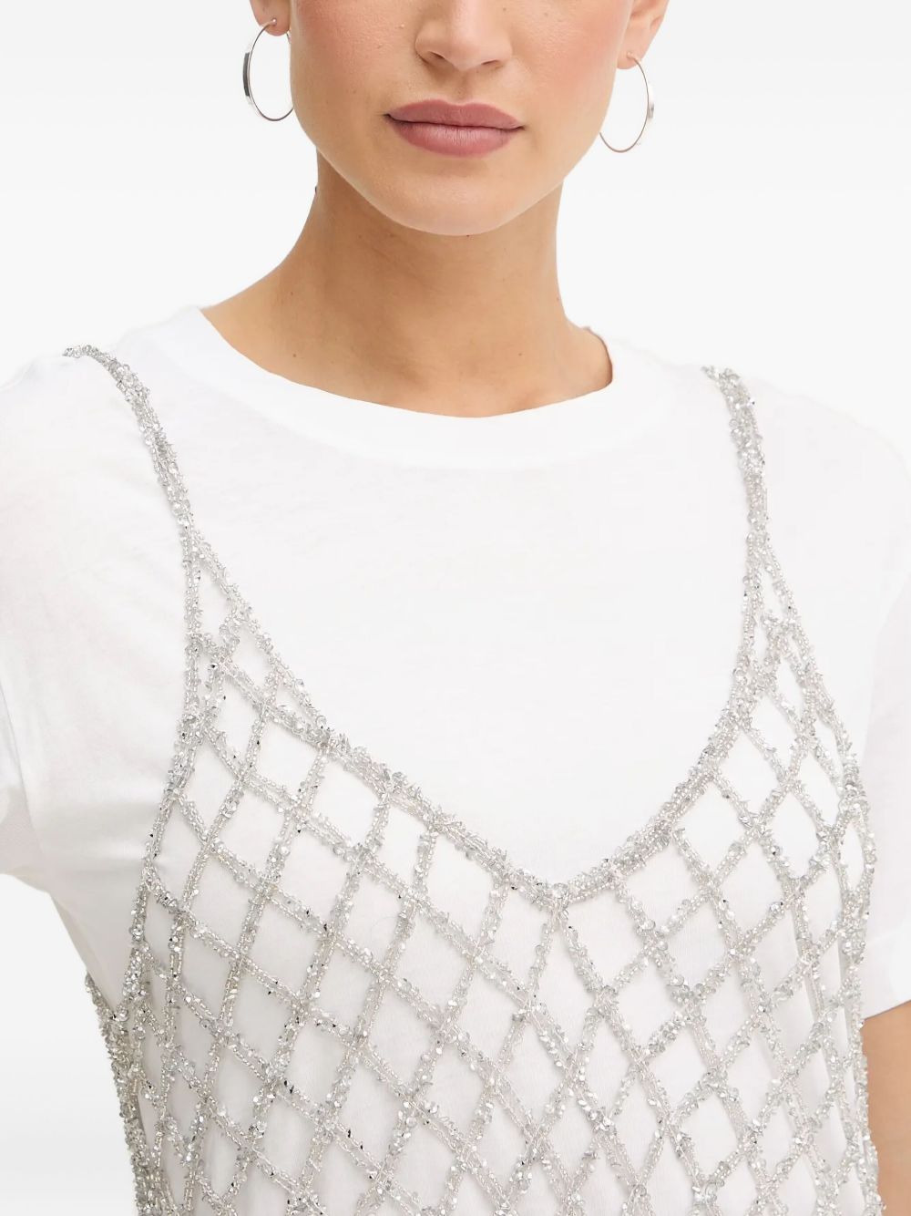 embellished-net mini dress - 5