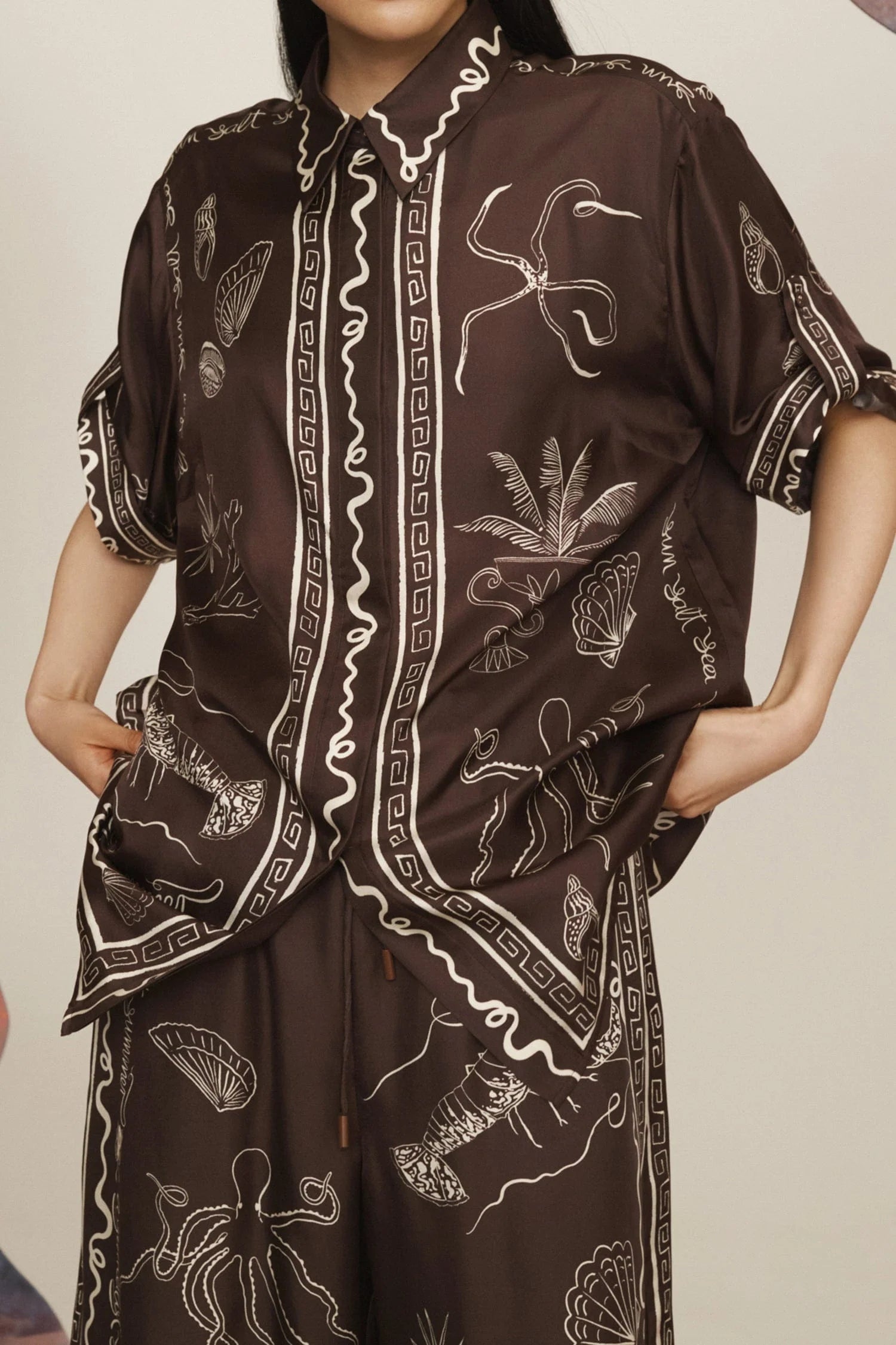 Sammy Silk Shirt Chocolate - 3