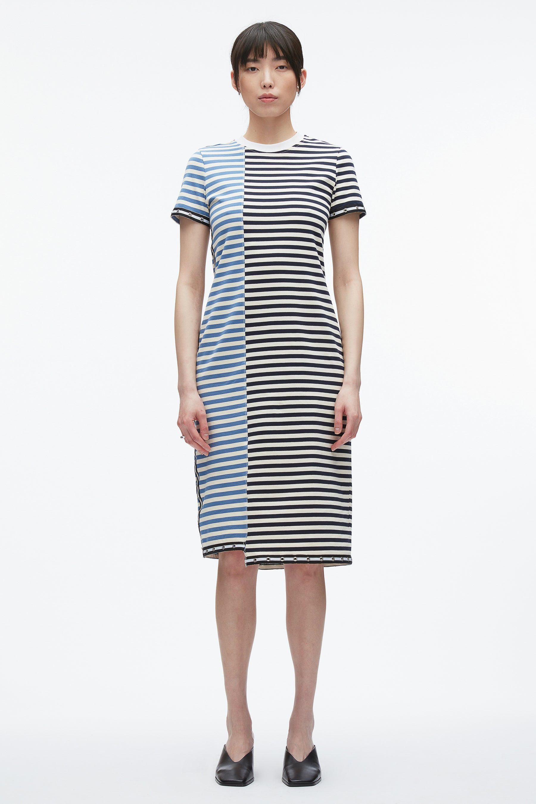 Patchwork Stripe T-shirt Dress - 2