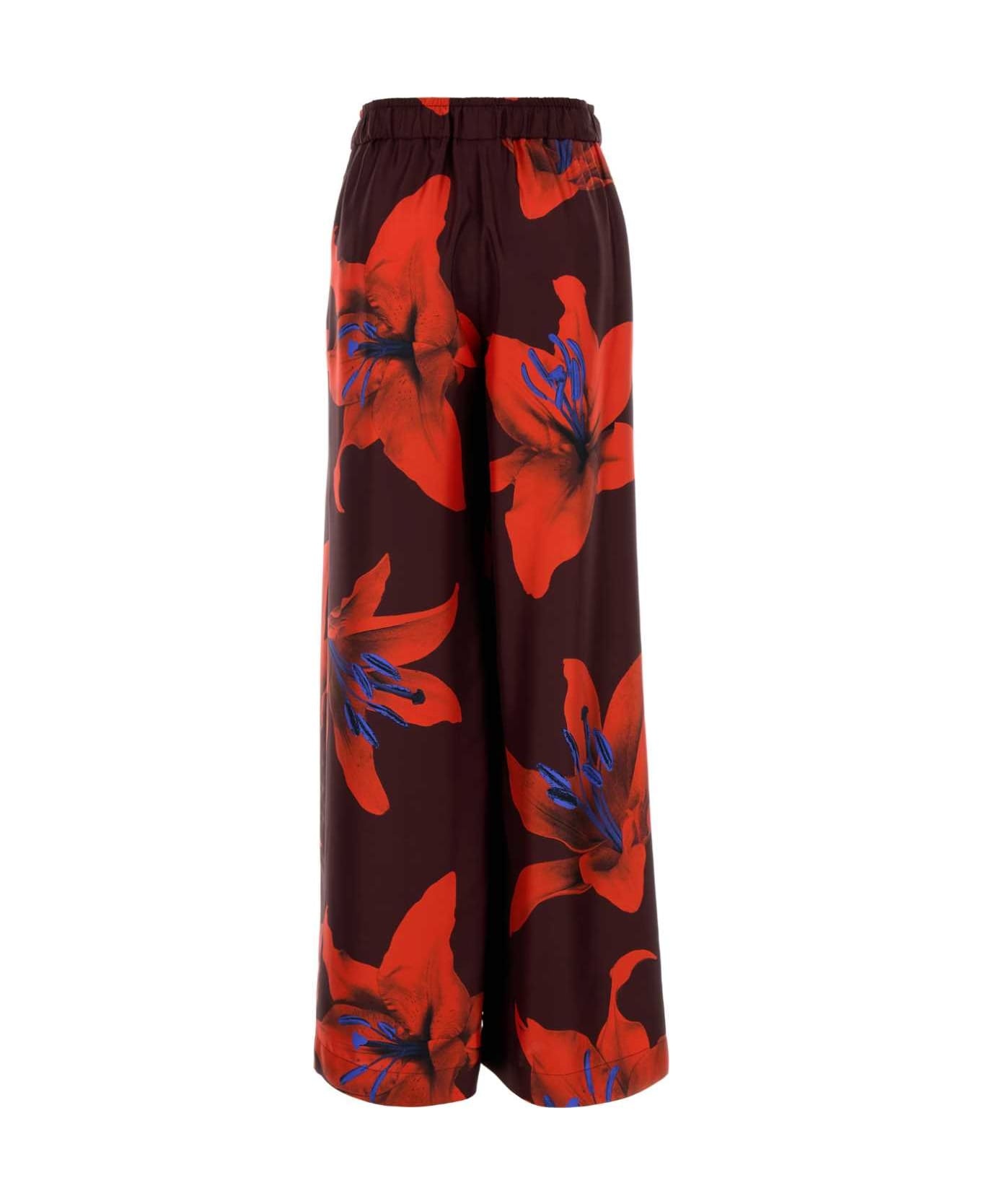 Printed Satin Wide-leg Pant - 2