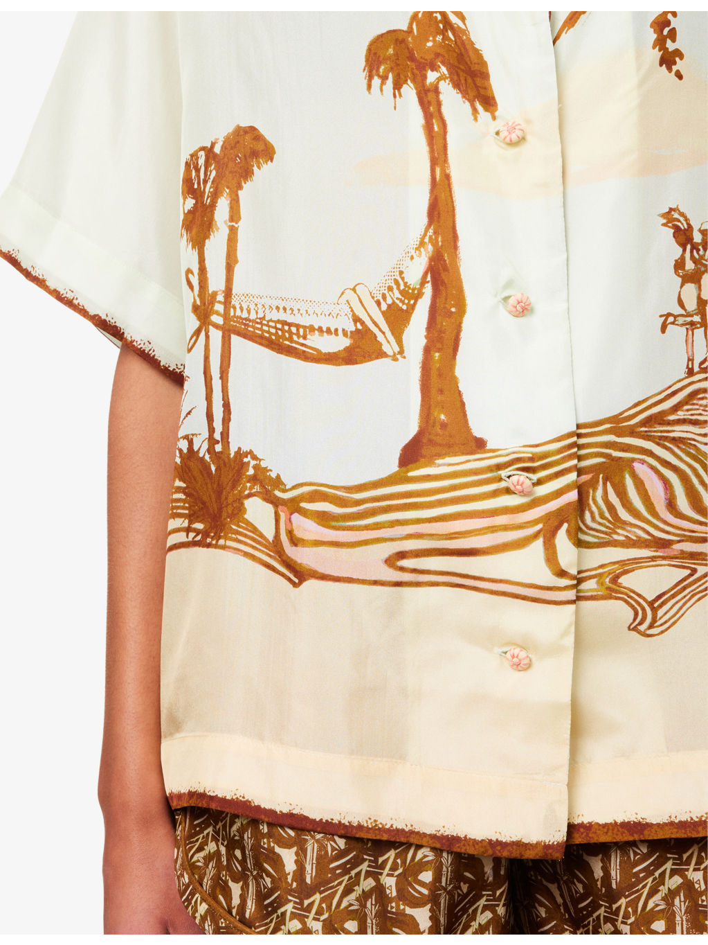 Coco Short-Sleeve Silk Shirt - 5