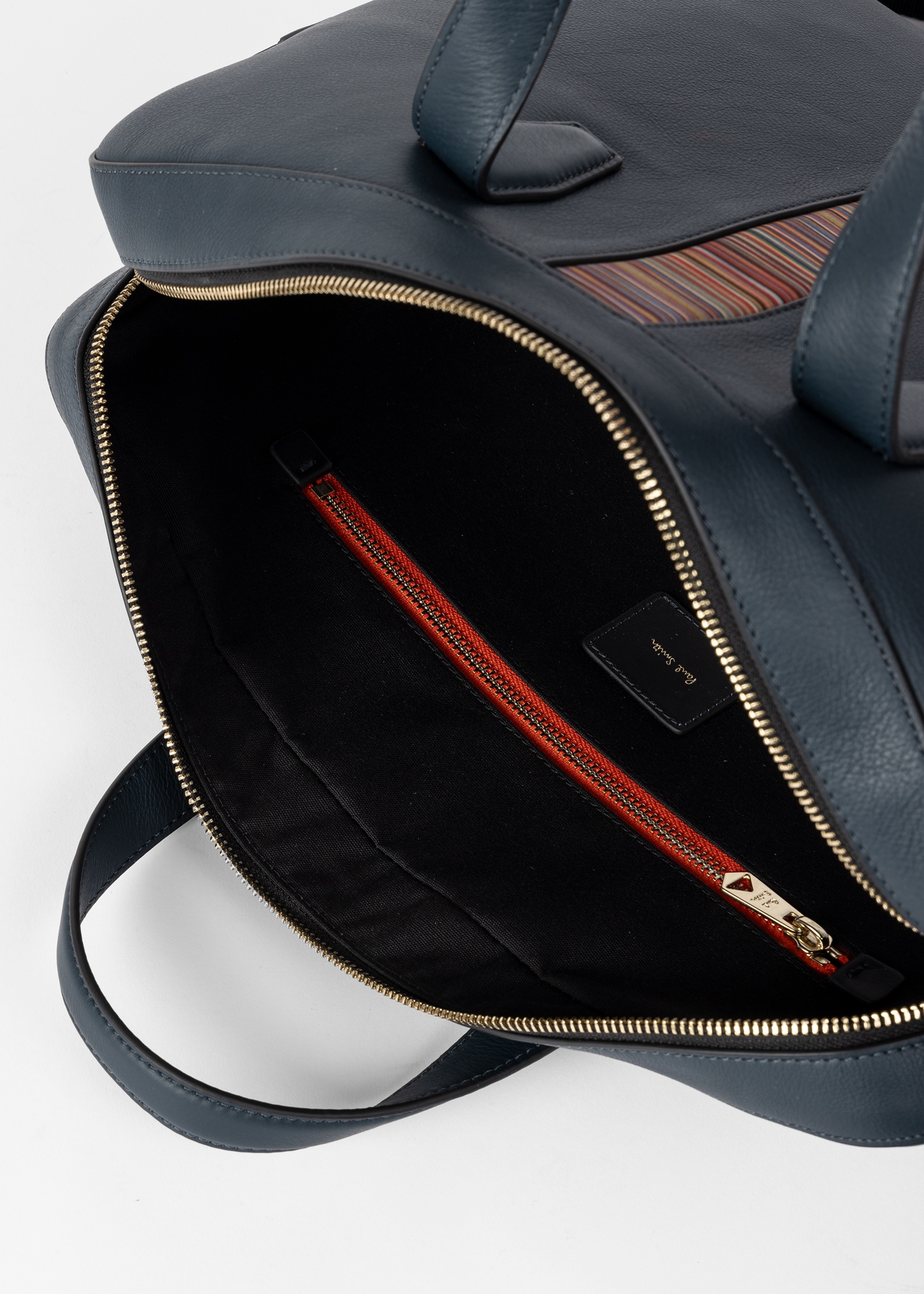 Dark Blue Leather 'Signature Stripe' Business Folio - 7