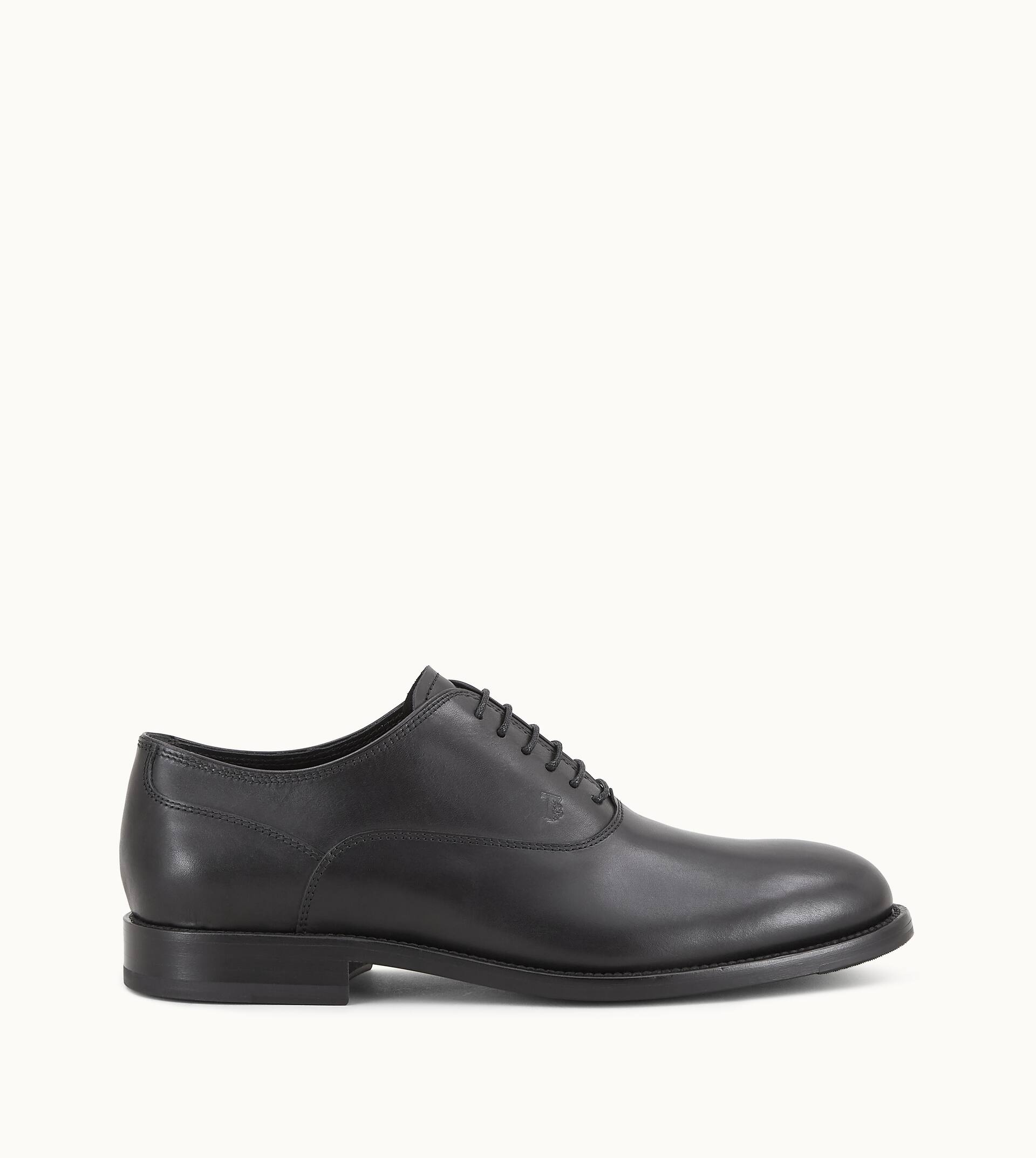 LACE-UPS IN LEATHER - BLACK - 1