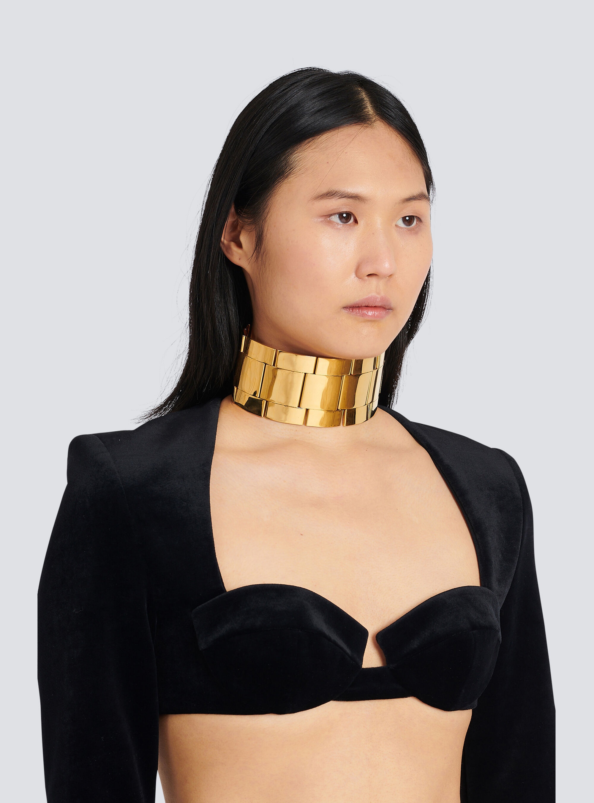 Brass maxi chain choker necklace - 2