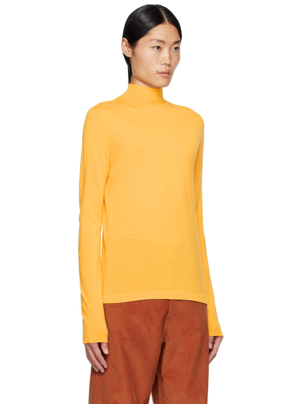 Yellow Embroidered Turtleneck - 2
