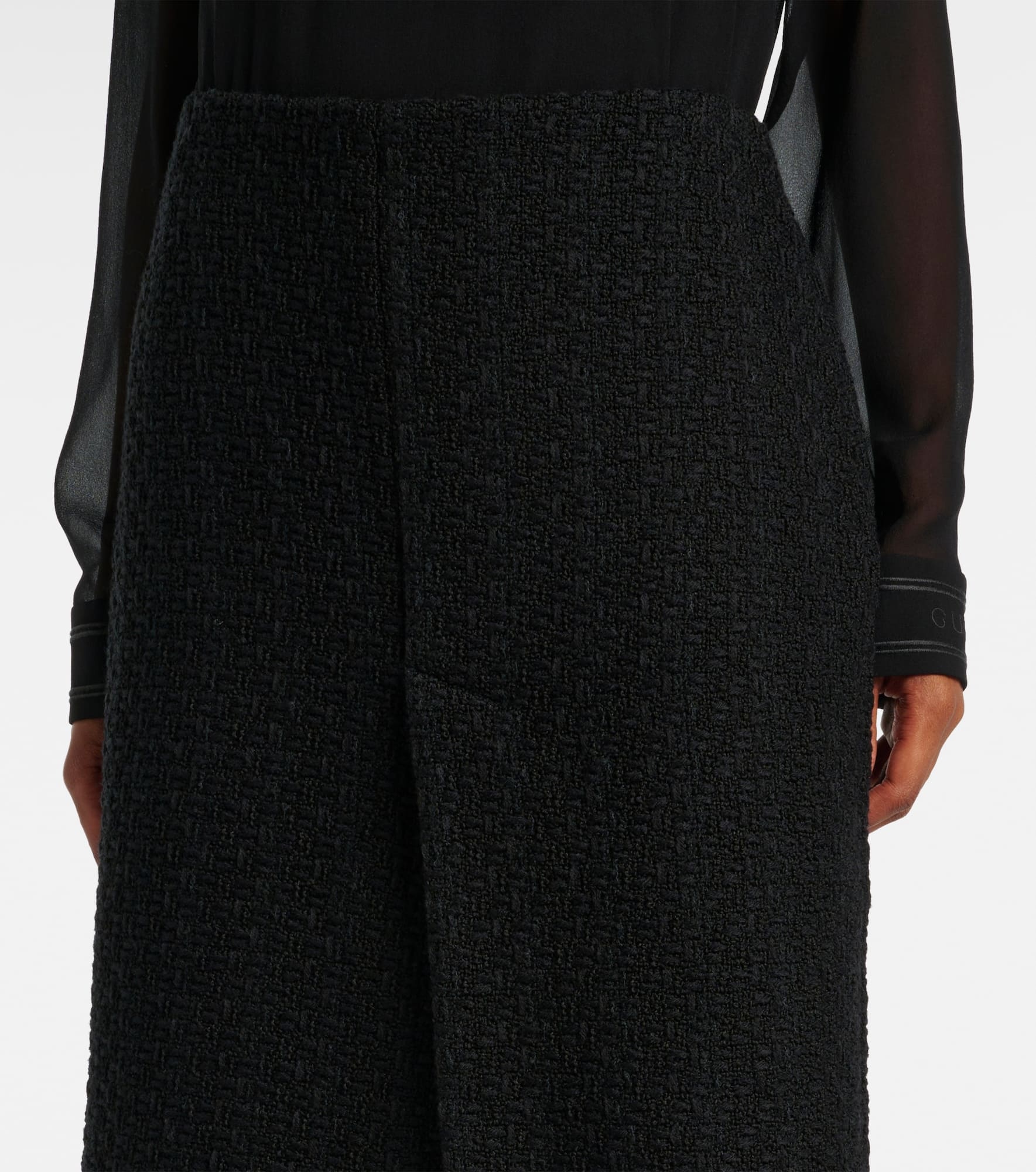 Wool-blend tweed midi skirt - 4