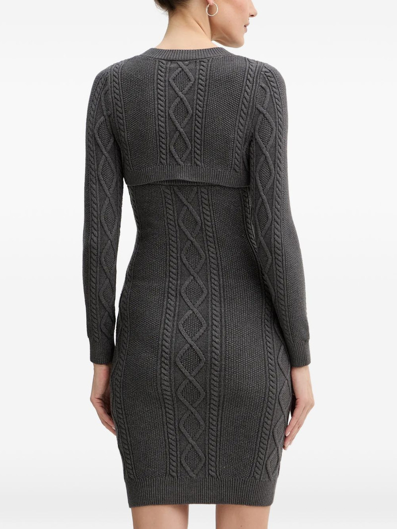 cable knit button mini dress 3