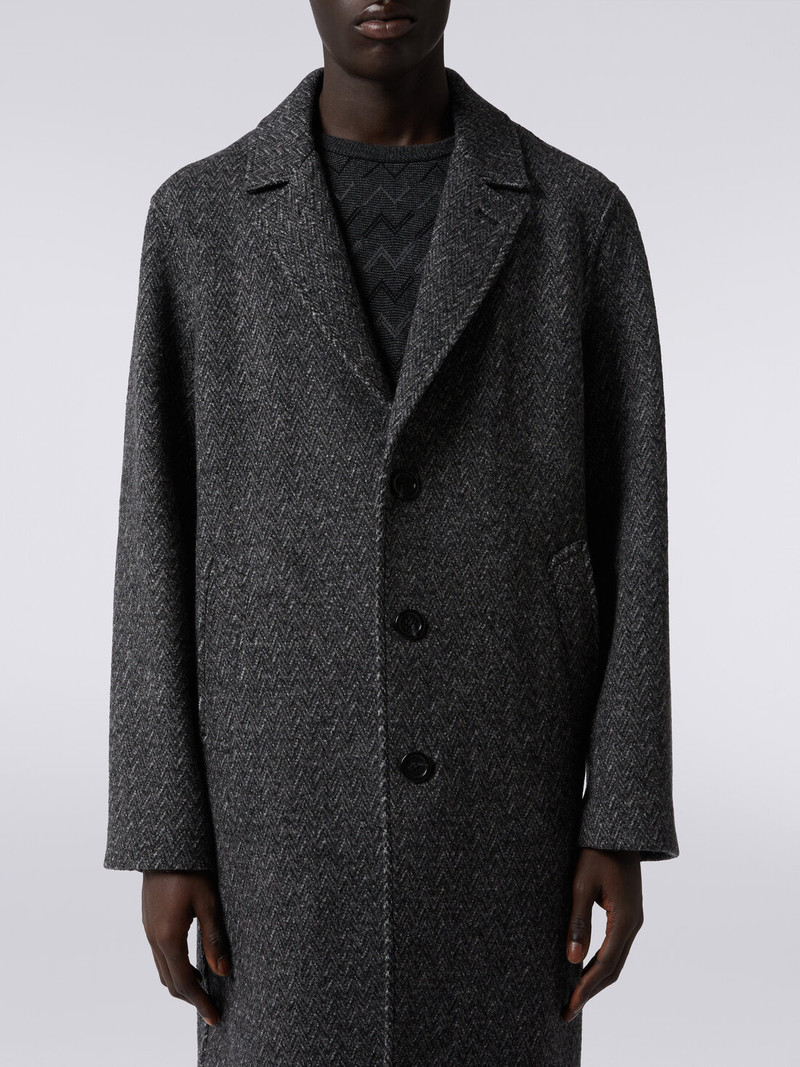 Boiled wool herringbone coat 5