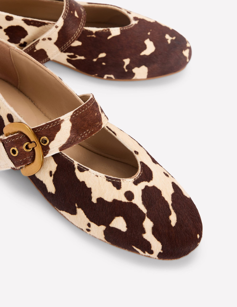 Kylie Flat Buckle Mary Janes-Brown/Ivory 4