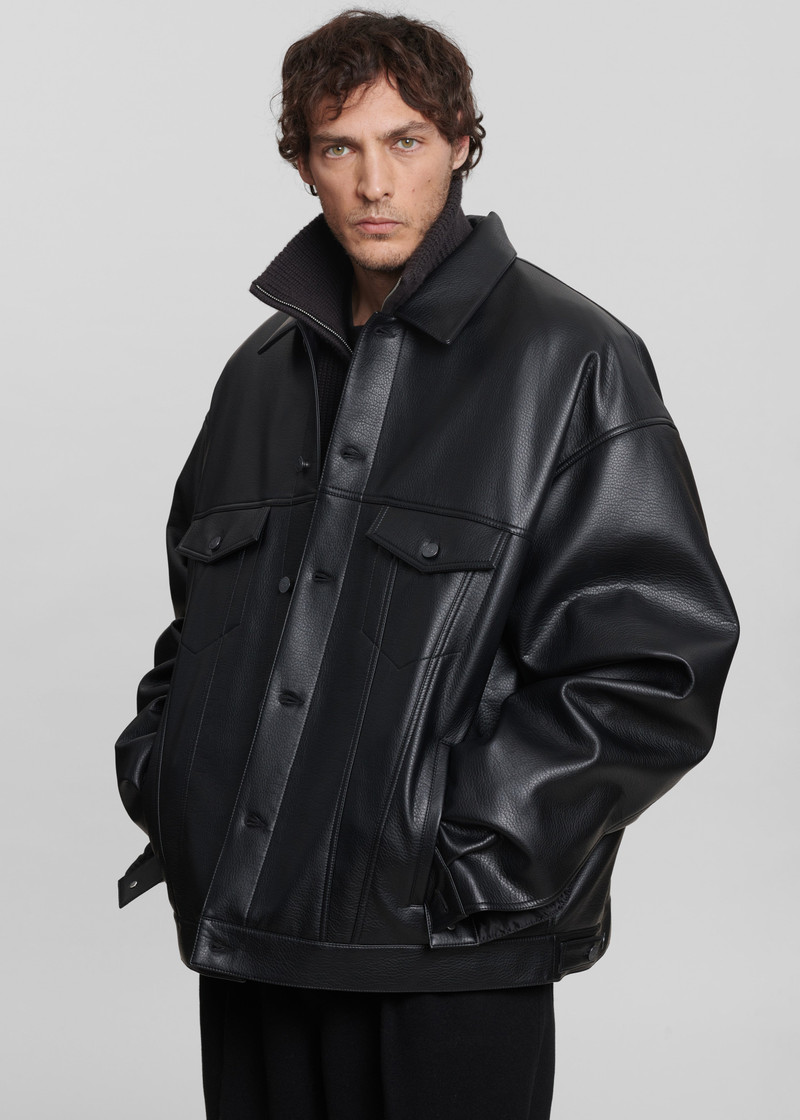 Conan Faux Leather Jacket - Black 10
