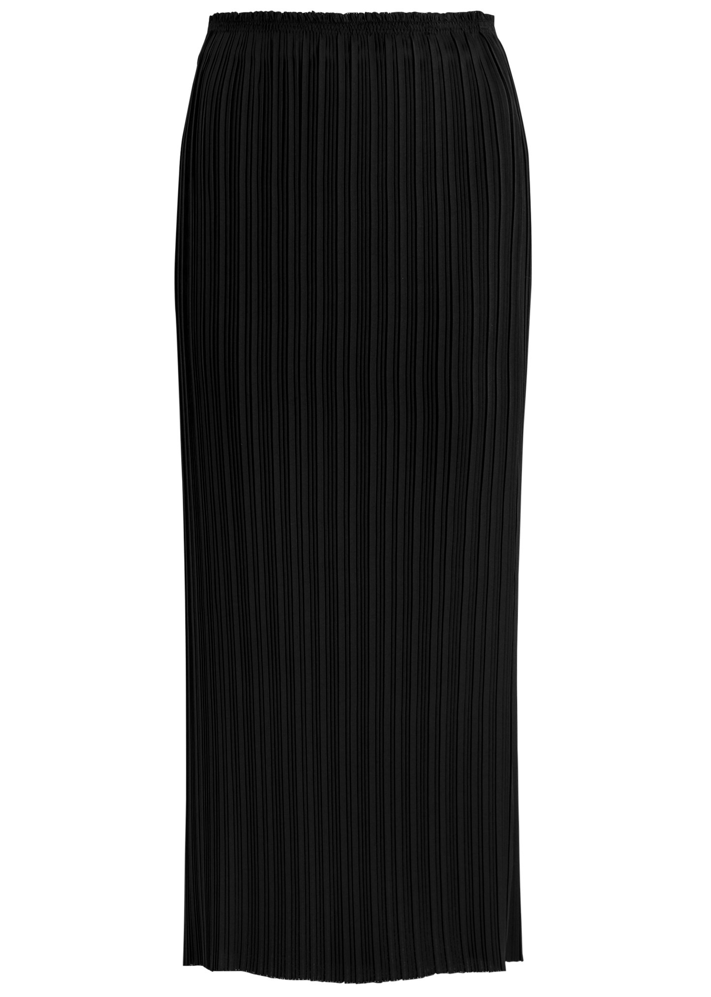 Plissé satin midi skirt - 1