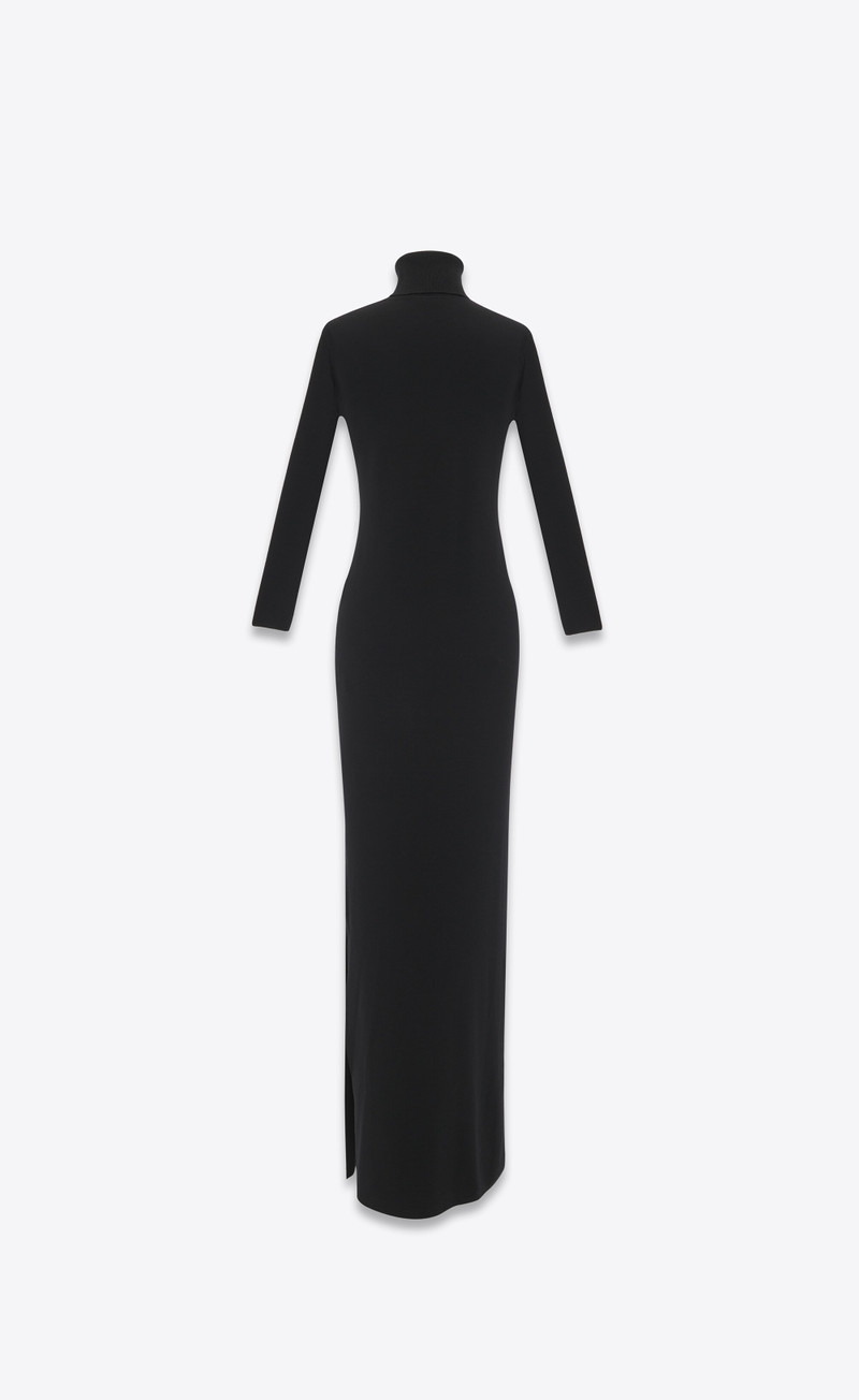 SAINT LAURENT long turtleneck dress in wool outlook