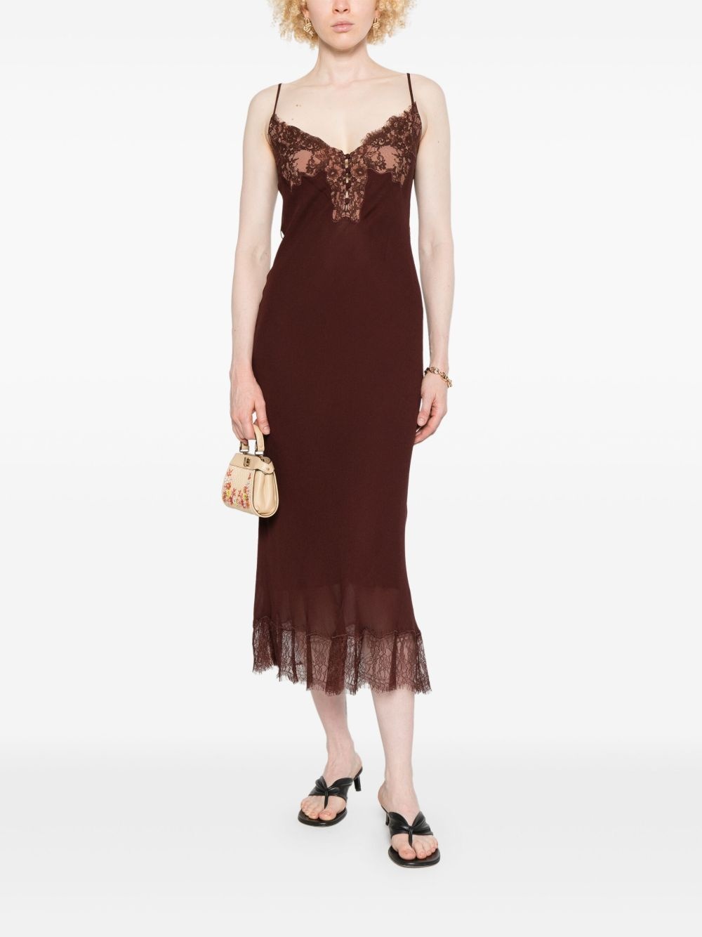 lace-embellished dress - 2