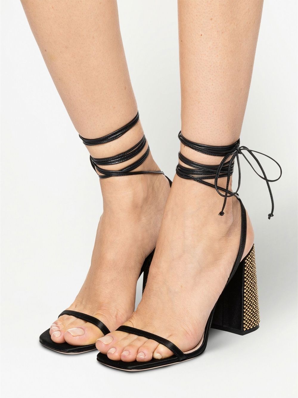 100mm ankle tie-fastening sandals - 5