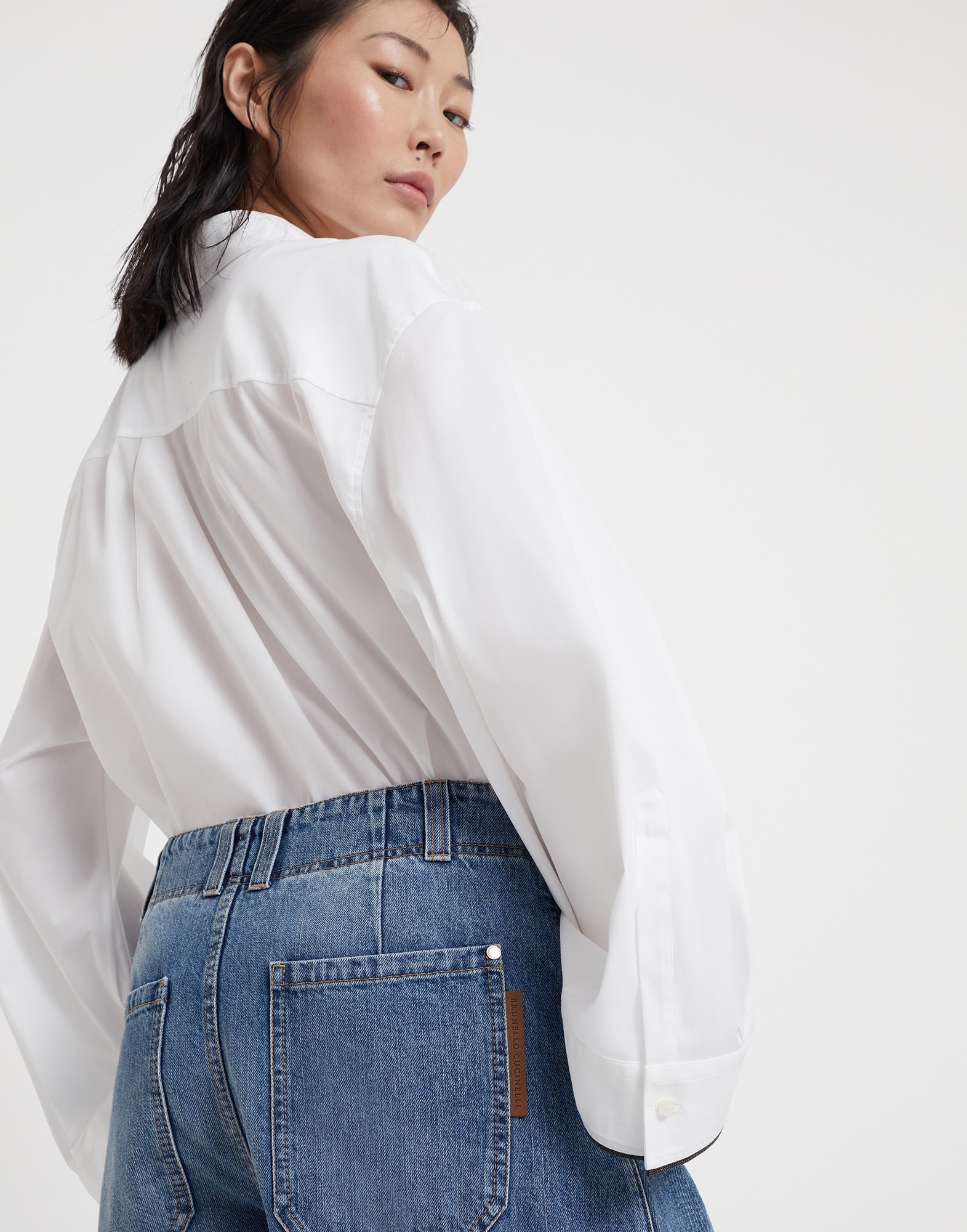 Authentic denim curved trousers - 3