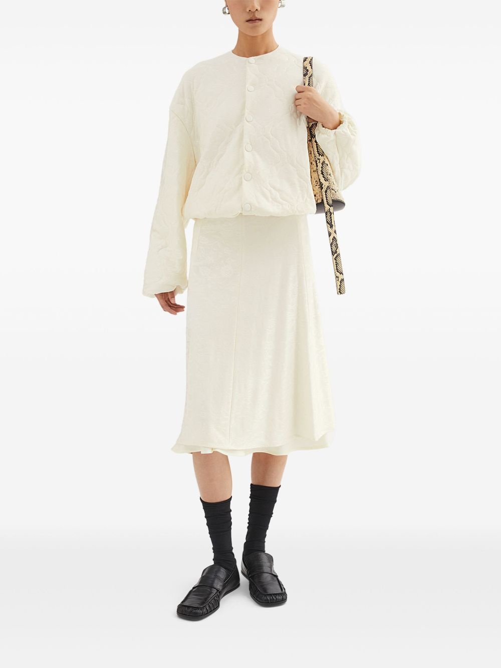 floral-jacquard midi skirt - 2