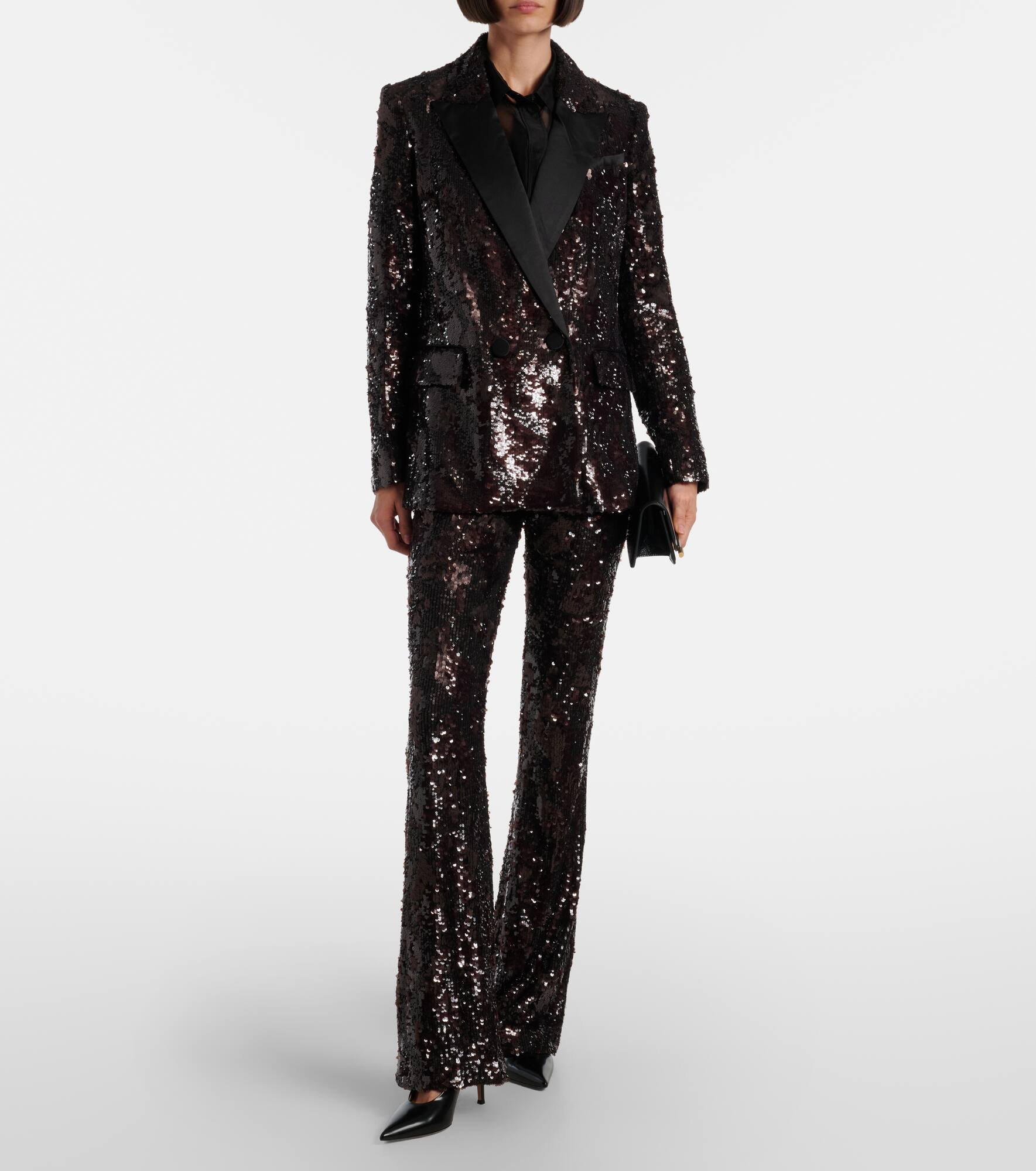 Collier sequined flared pants - 2