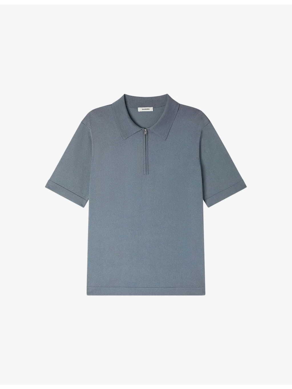 Zipped stretch-woven polo shirt - 1