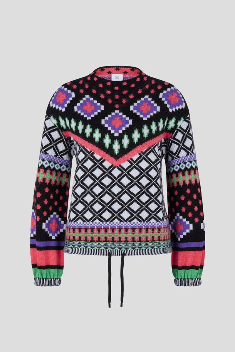 Najla Knitted pullover in Black/Pink 1