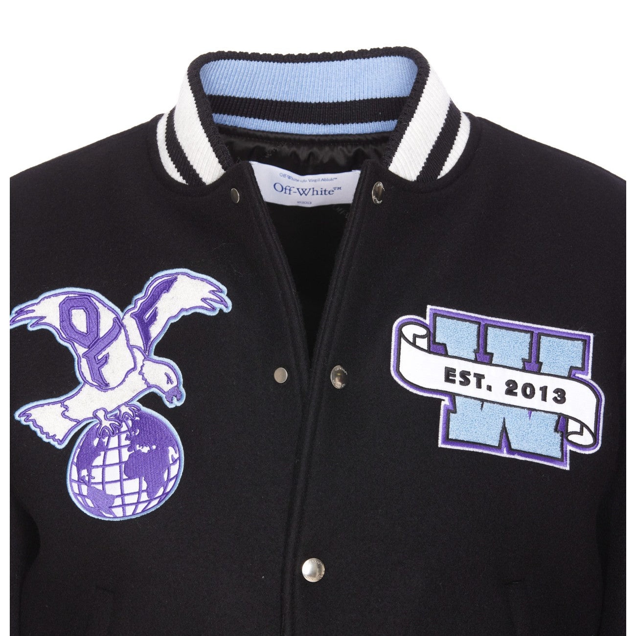 Off White Men Eagle Wool Varsity Jacket - 4