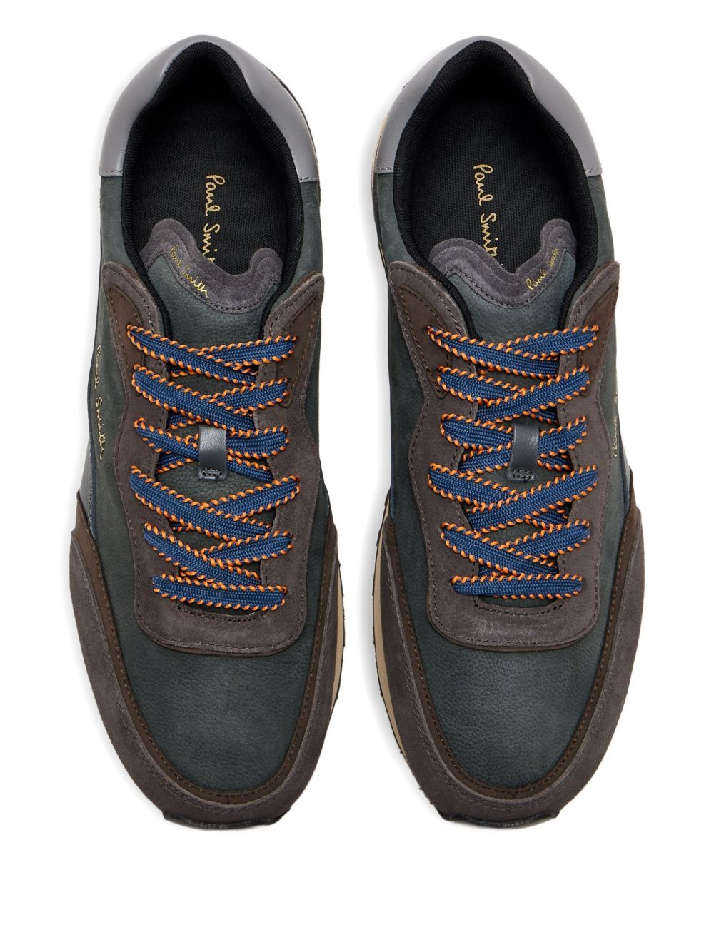 Aston striped-panel leather trainers - 2