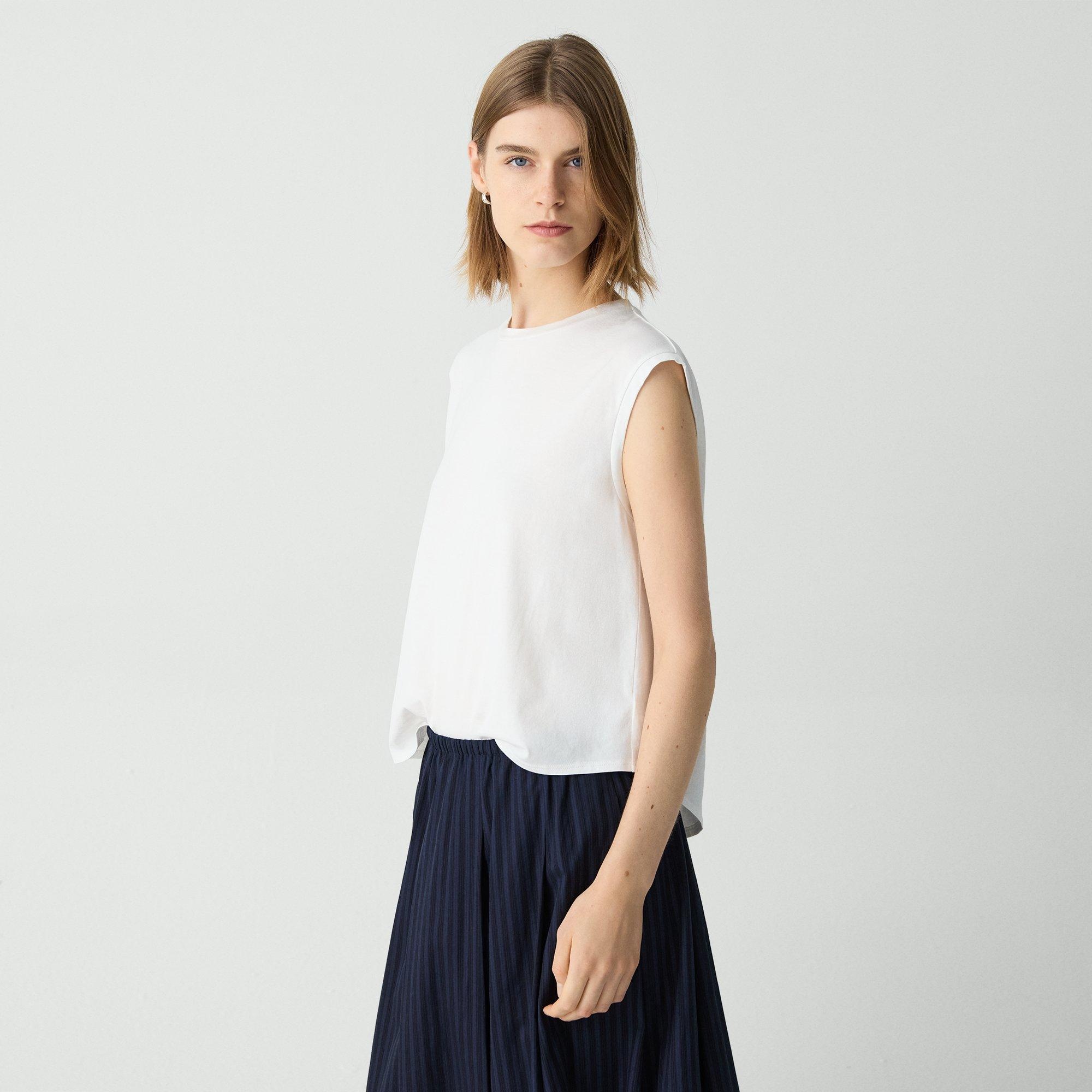 Shirttail Tank Top in Cotton - 3