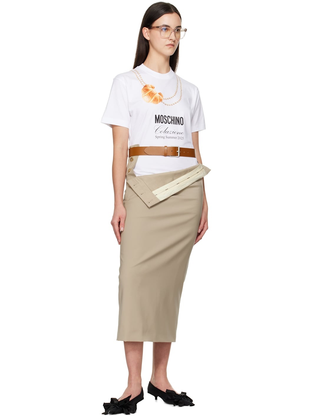 White 'Moschino' Breakfast T-shirt - 5