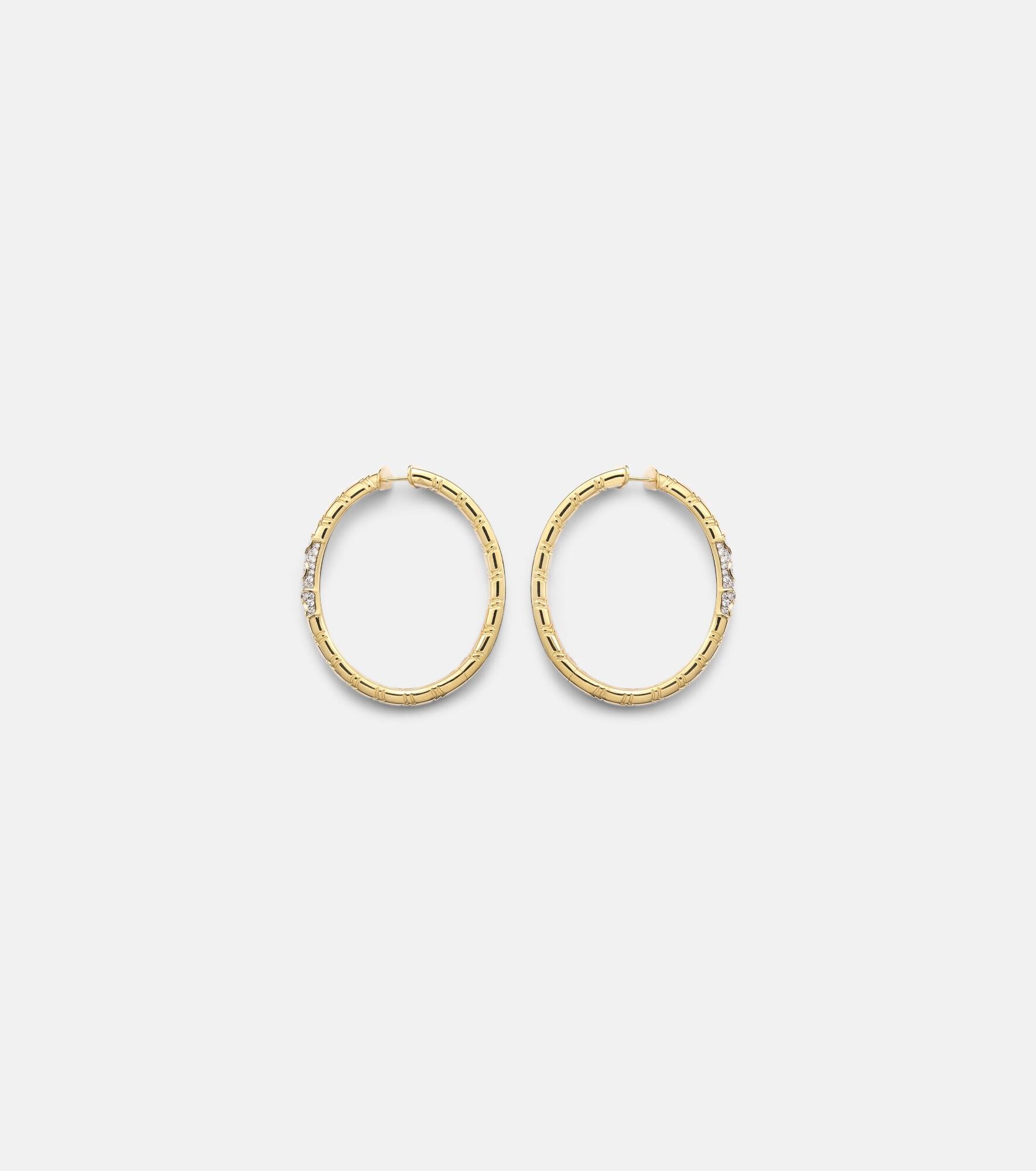 Ondine 18kt yellow gold hoop earrings with diamonds - 4