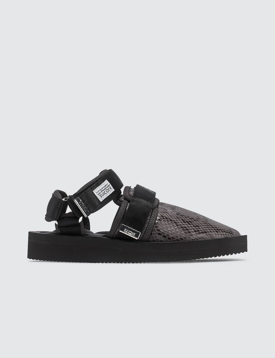 Snake-Effect Velcro Sandals - 1