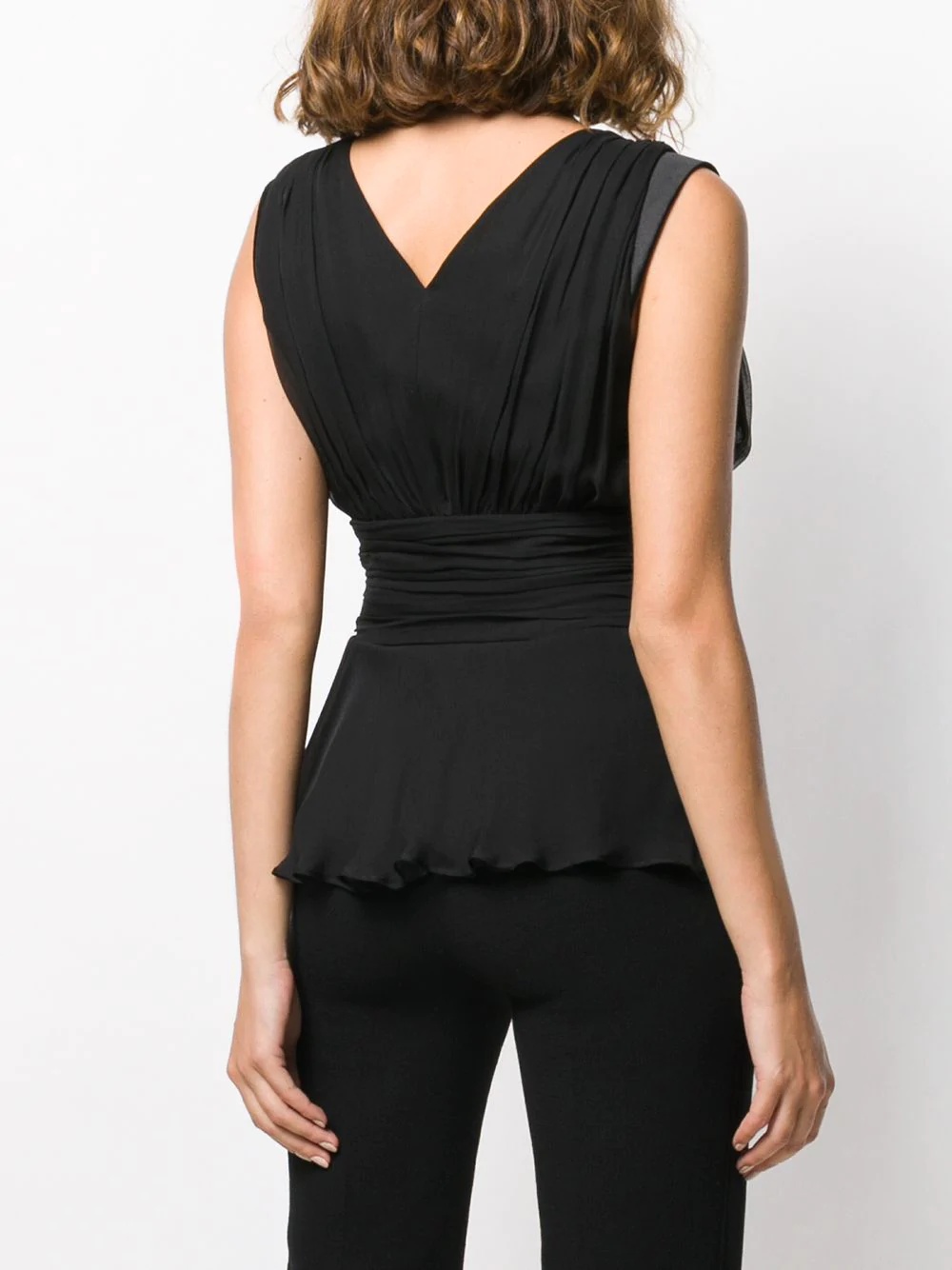 draped sleeveless blouse - 4