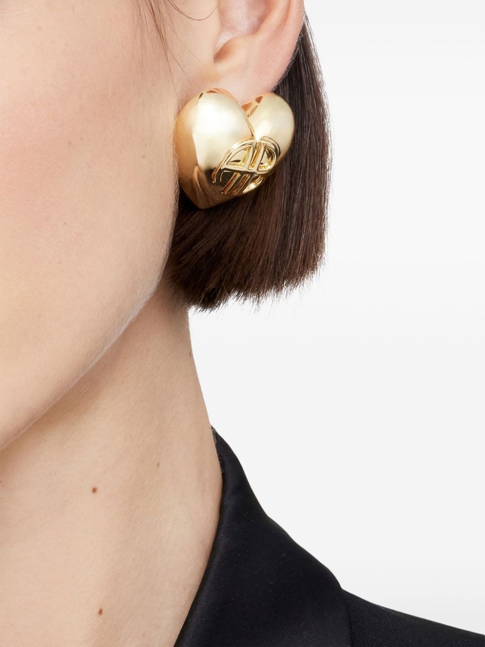 chunky heart earrings - 3
