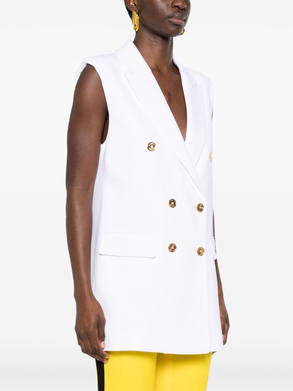 double-breasted blazer gilet - 3