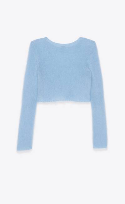 SAINT LAURENT cropped sweater in mohair outlook