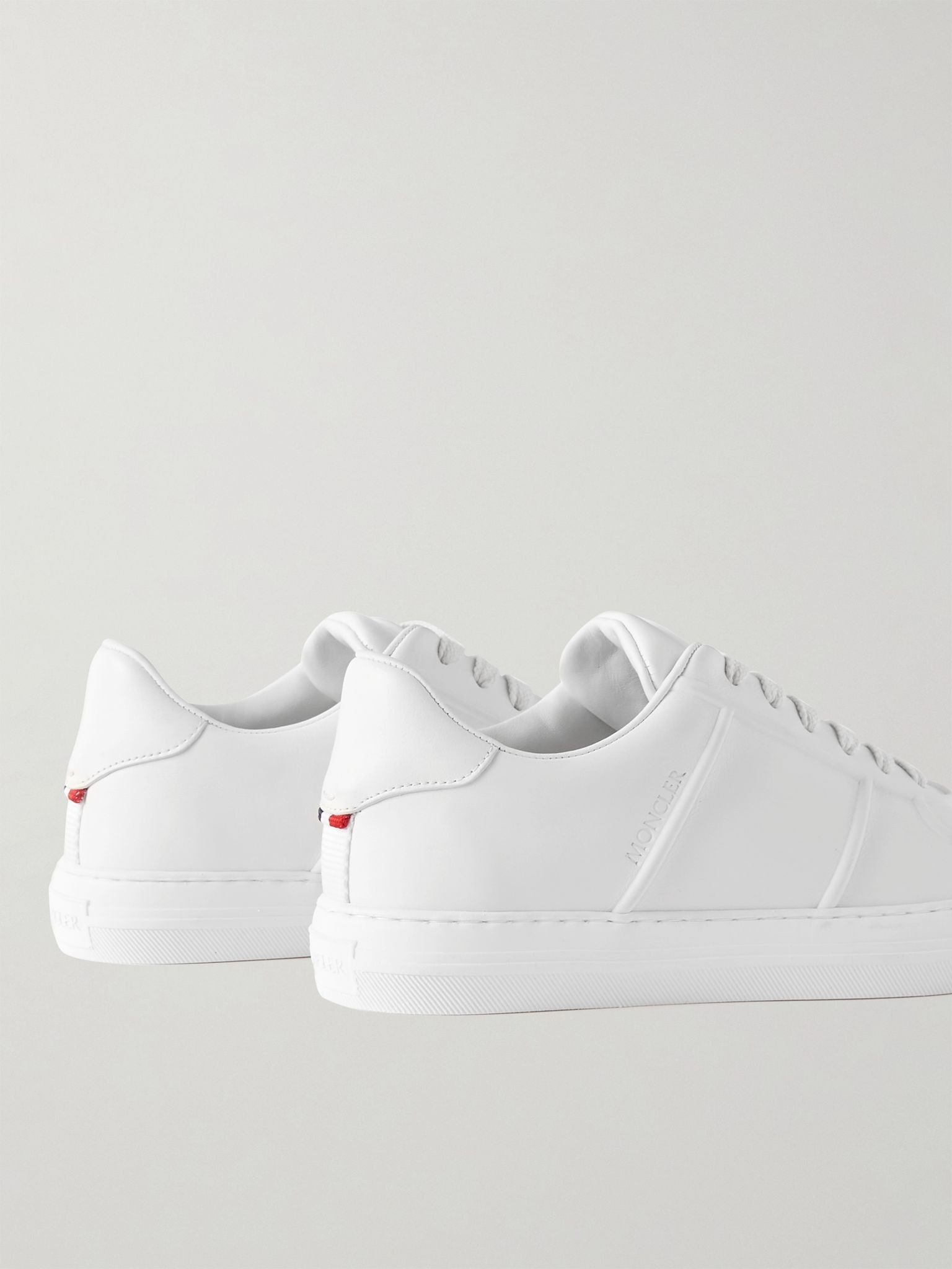 Neue York Logo-Appliquéd Leather Sneakers White - 5